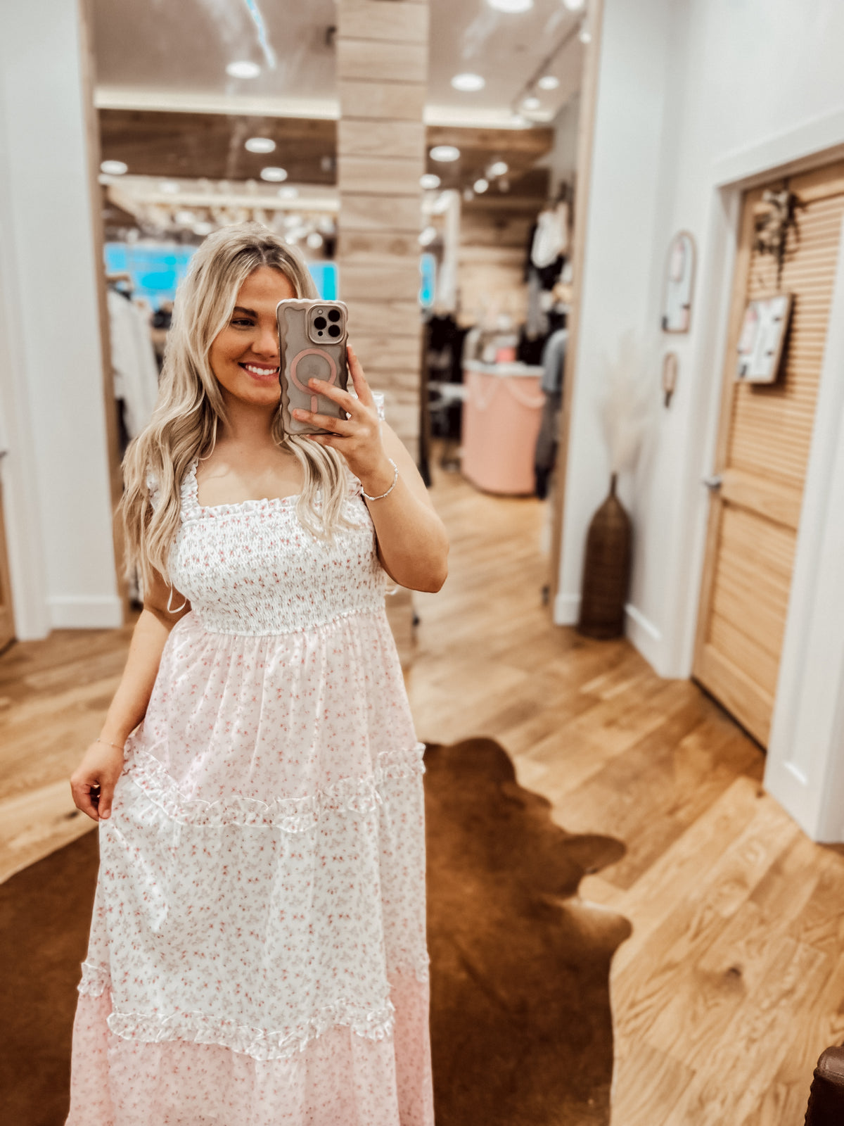 Pink Ditsy Maxi Dress