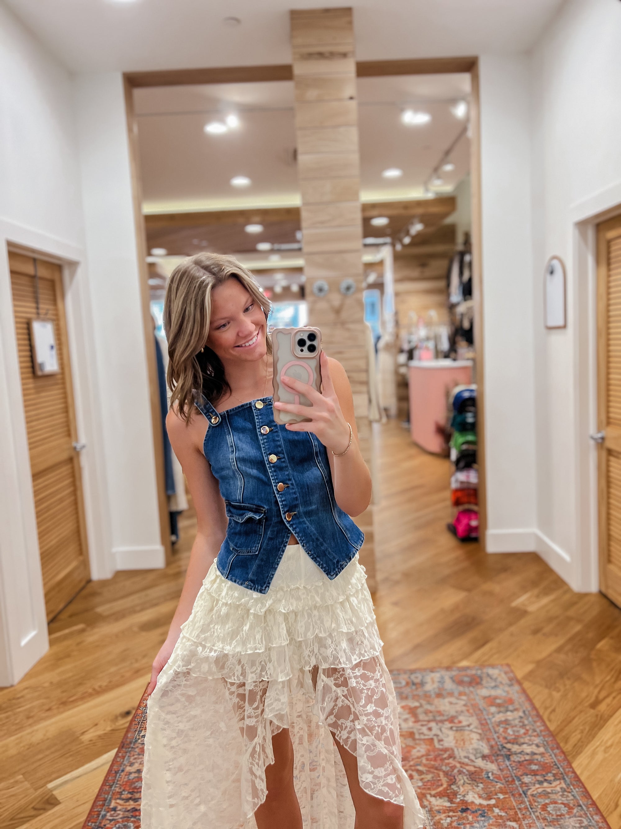 Lace Tiered Maxi Skirt