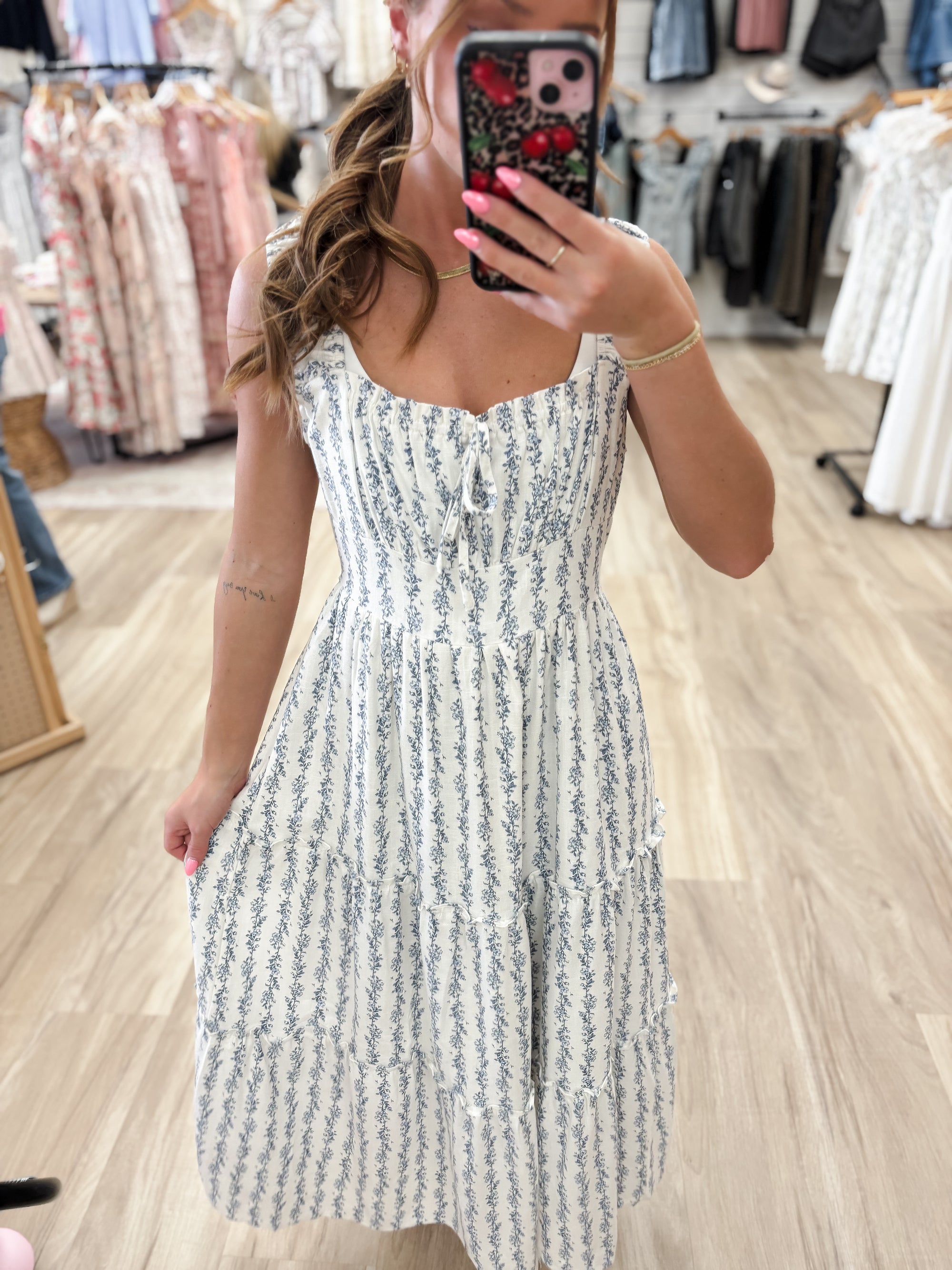 Caroline Blue Maxi Dress