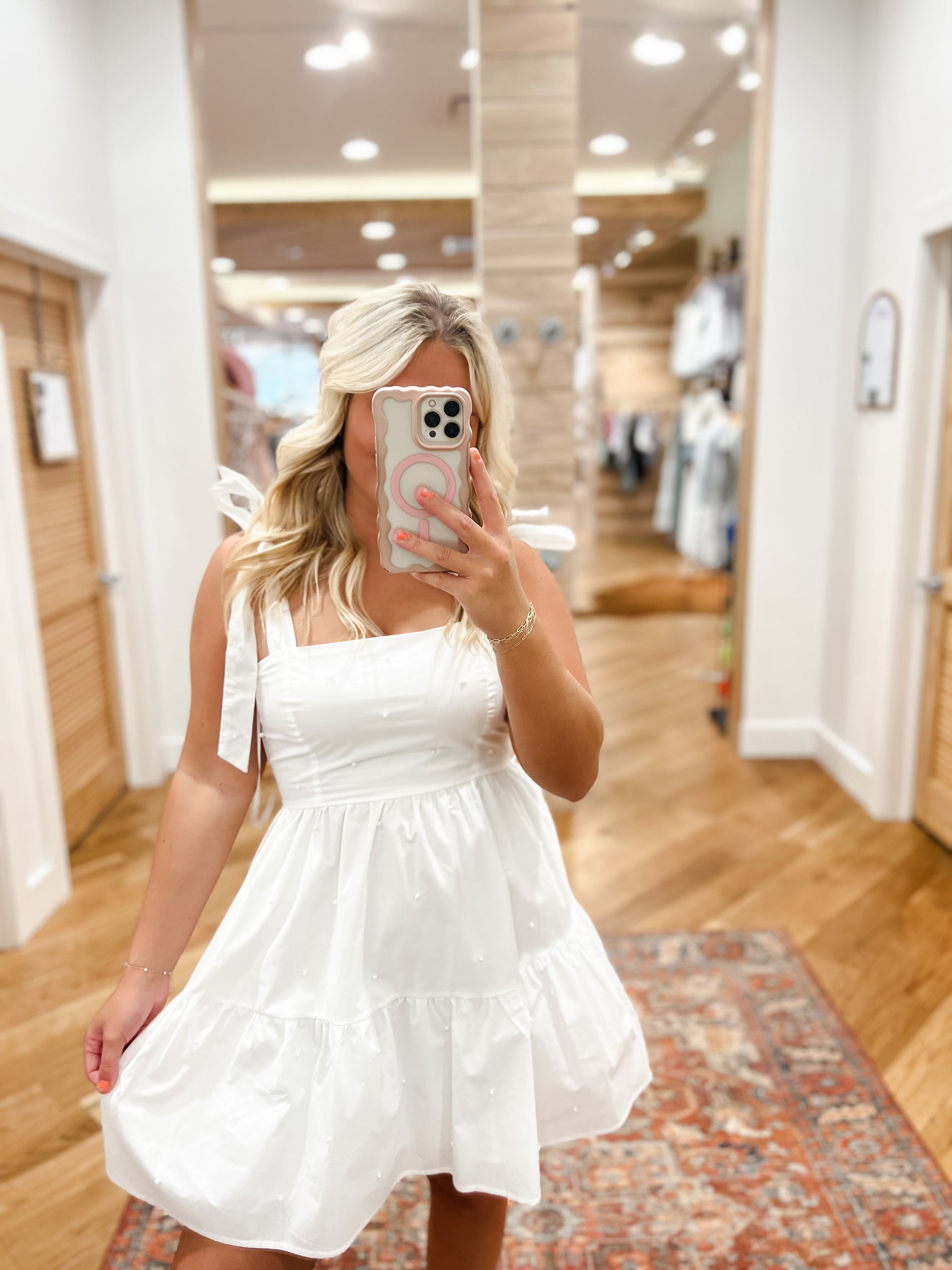 Pearl Darling White Mini Dress