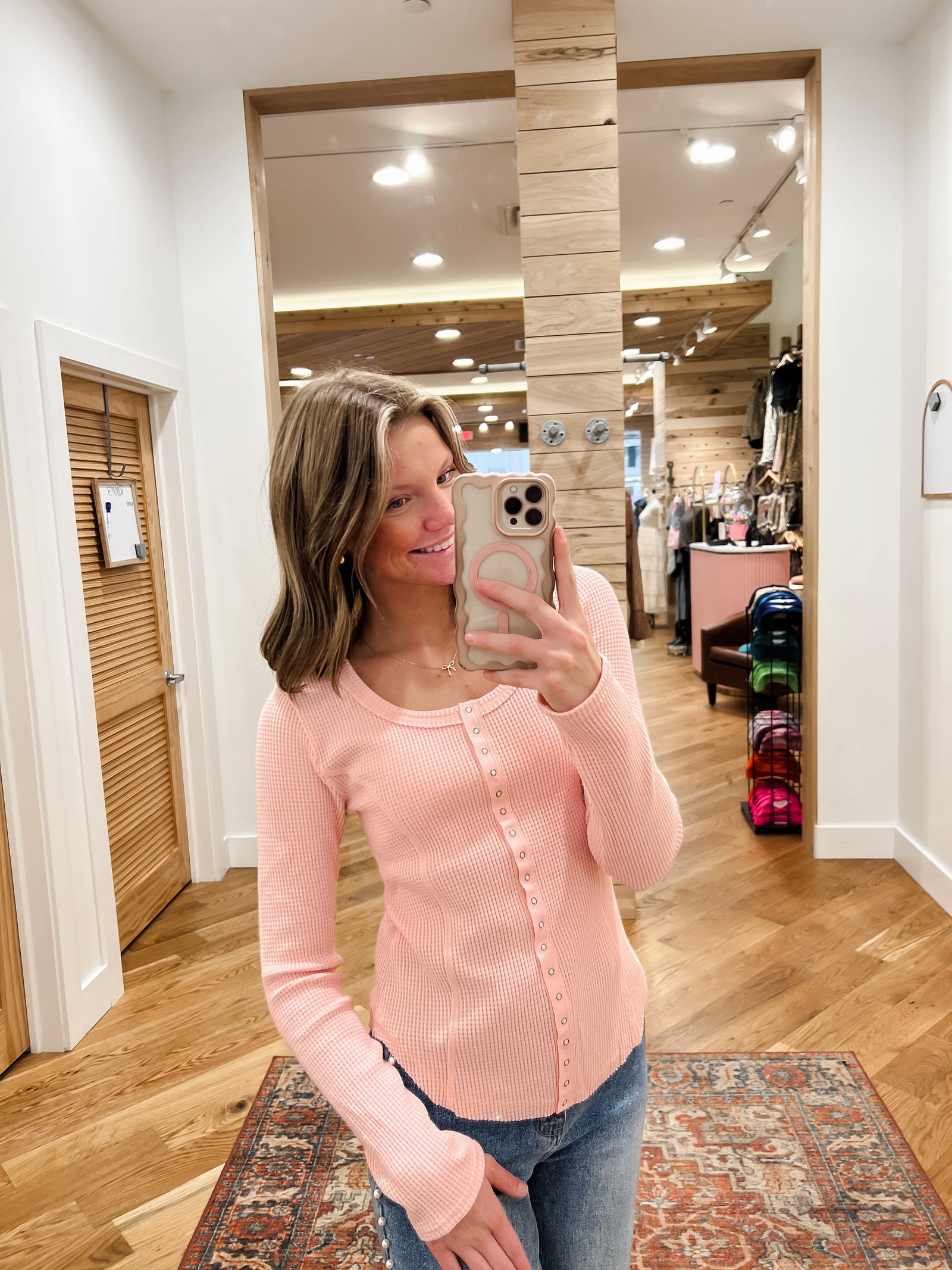 Pink Waffle Top