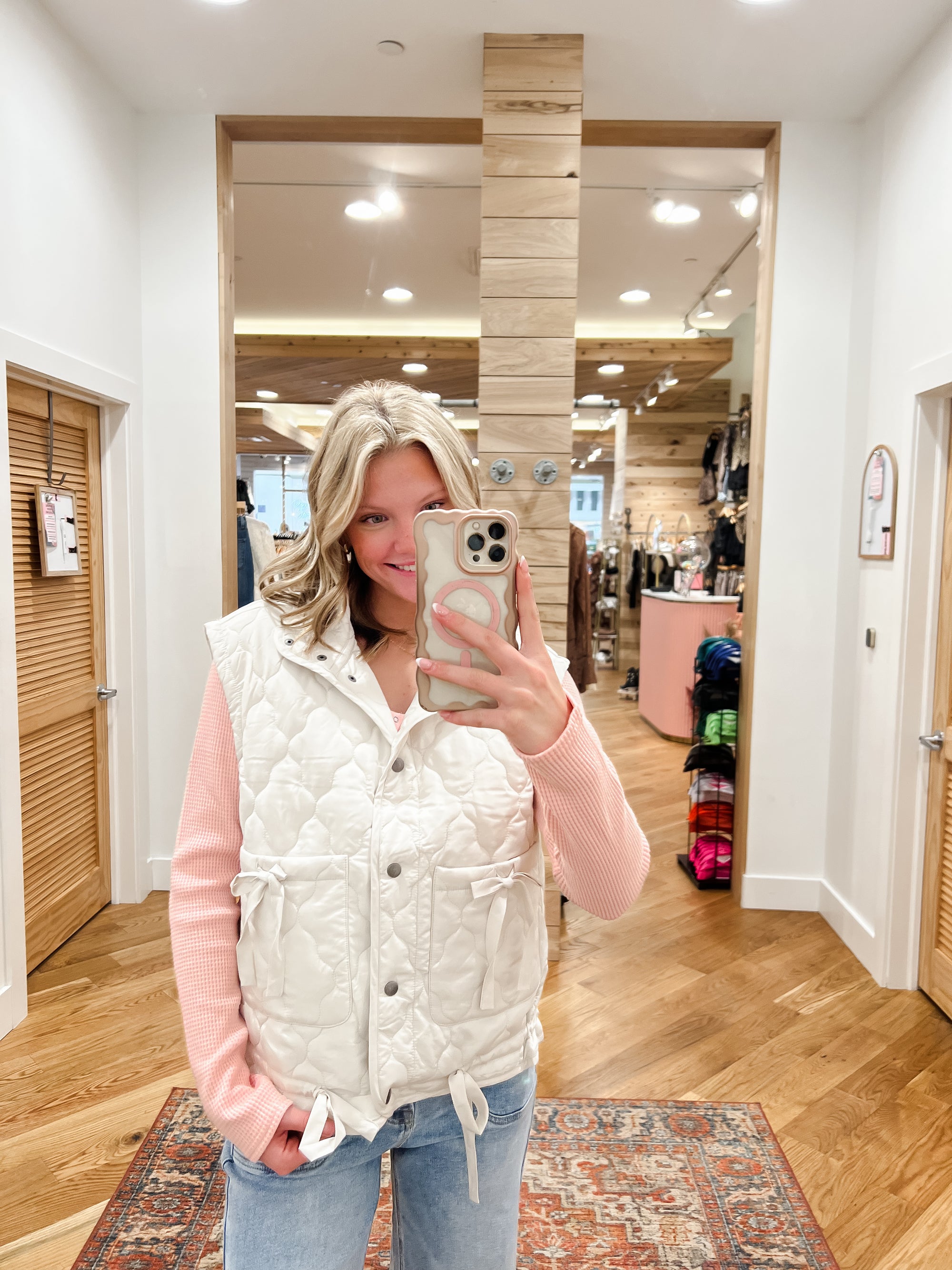 The Aria Champagne Puffer Vest
