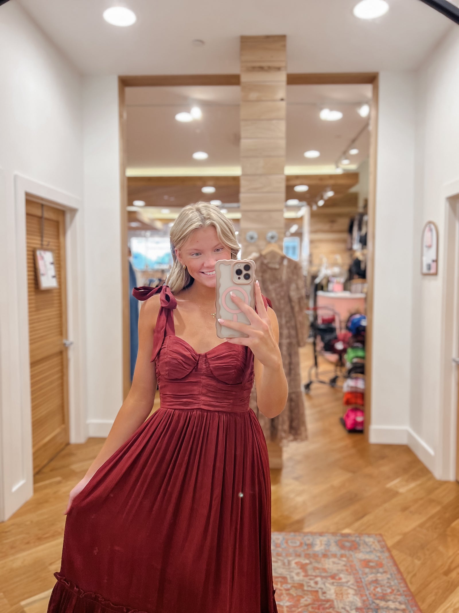 Vivian Burgundy Midi Dress