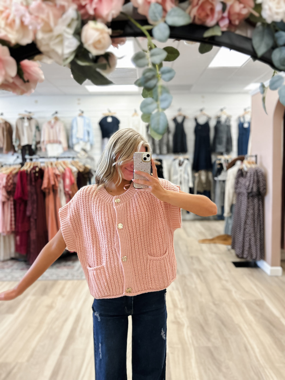 Pink Golden Touch Cardigan