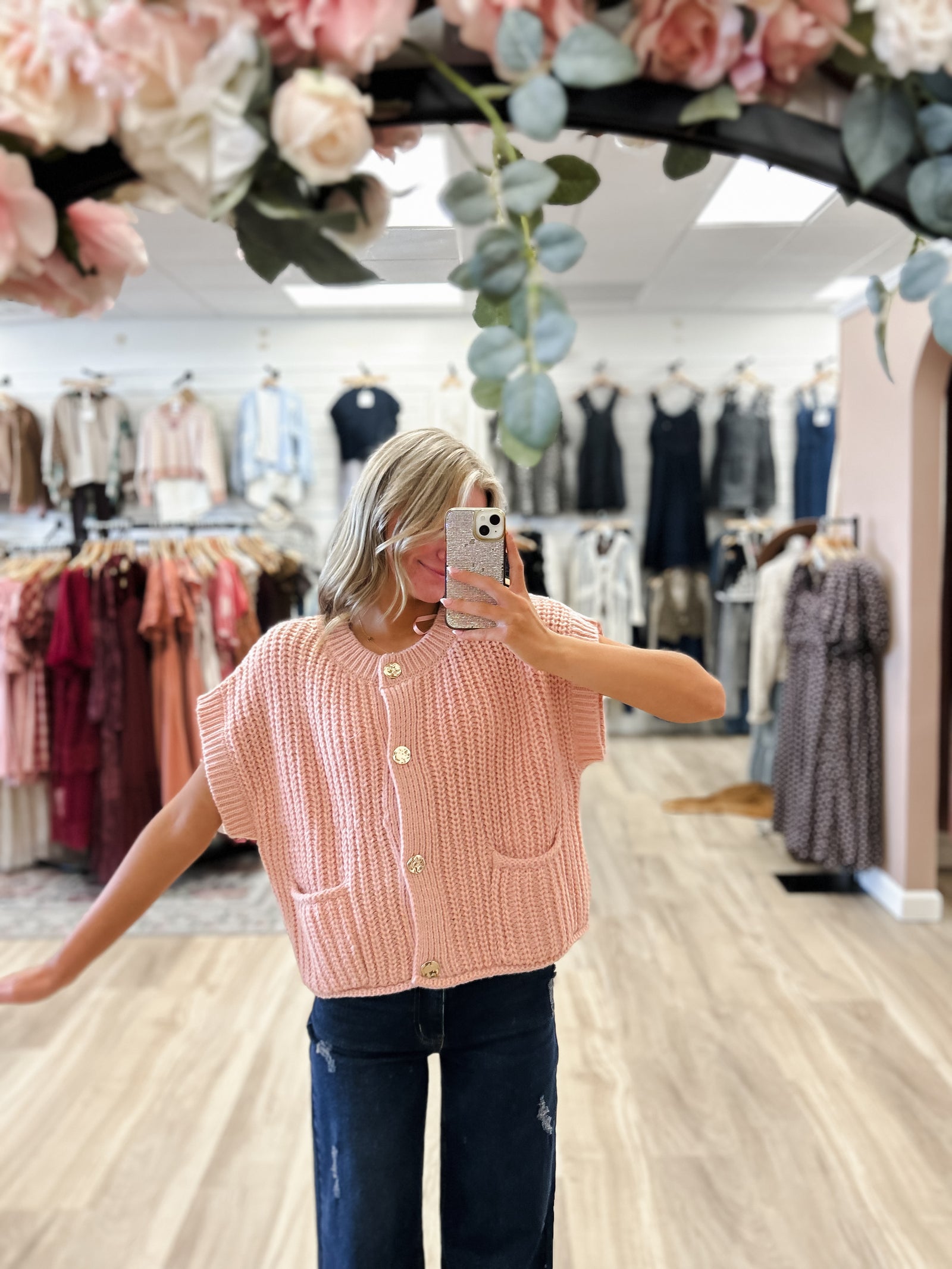 Pink Golden Touch Cardigan