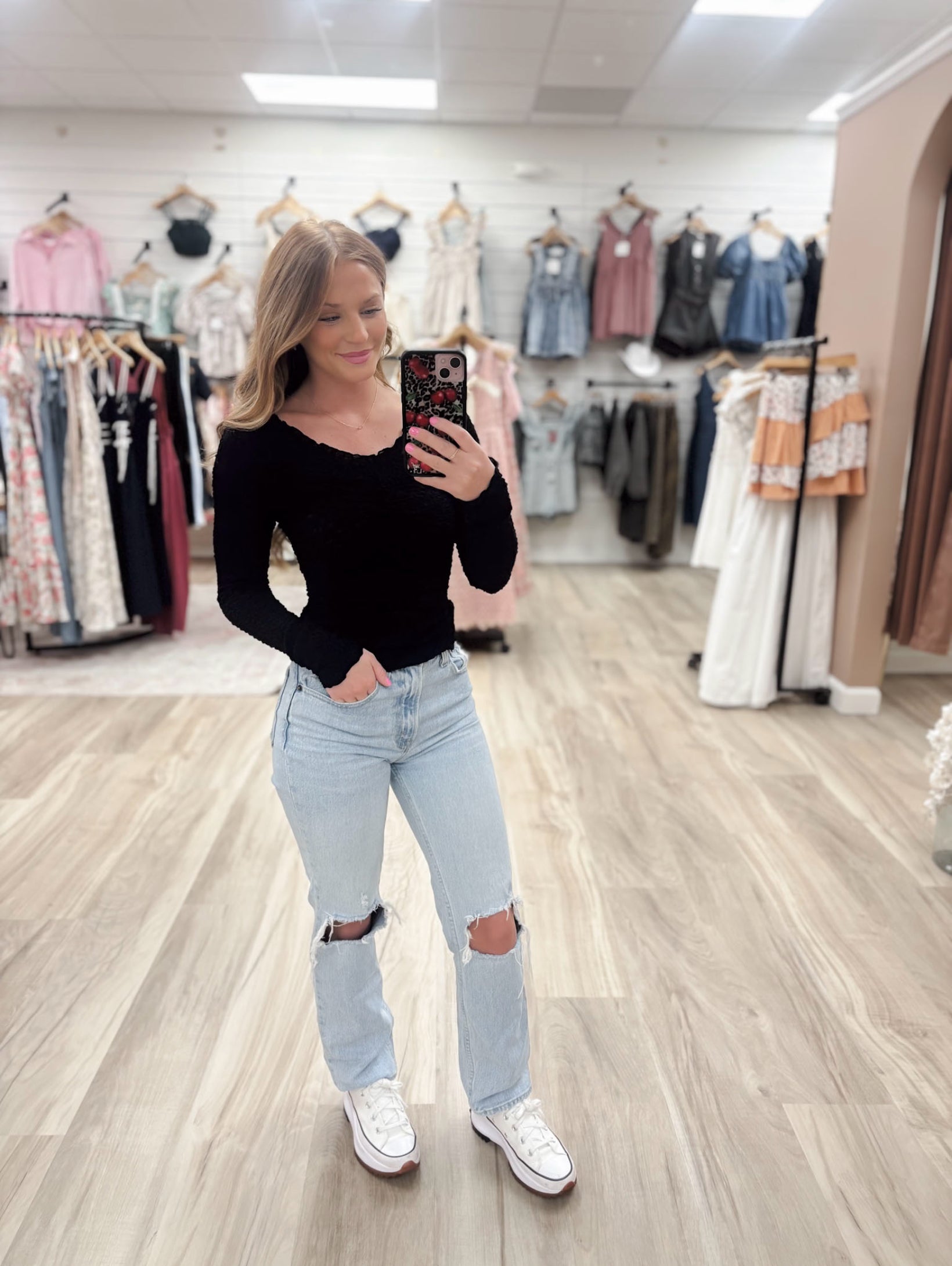 Sweetly Cinched Black Top