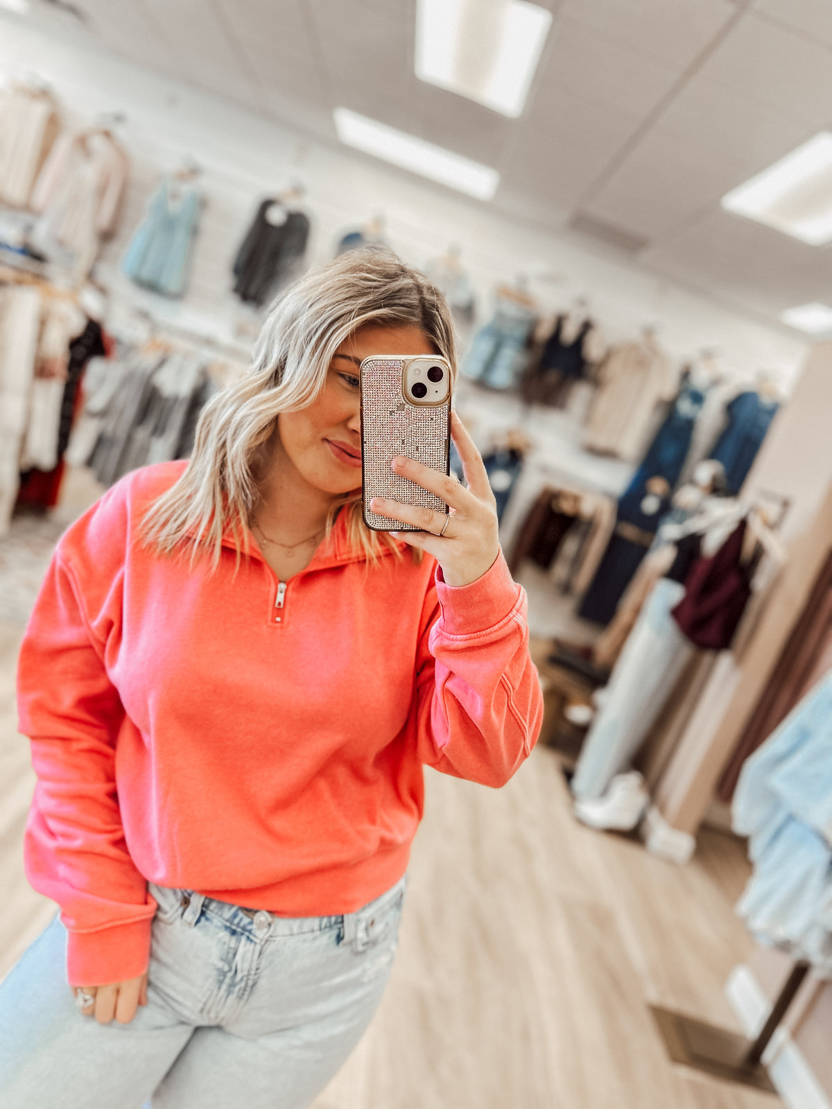 The Pink Half Zip Pullover