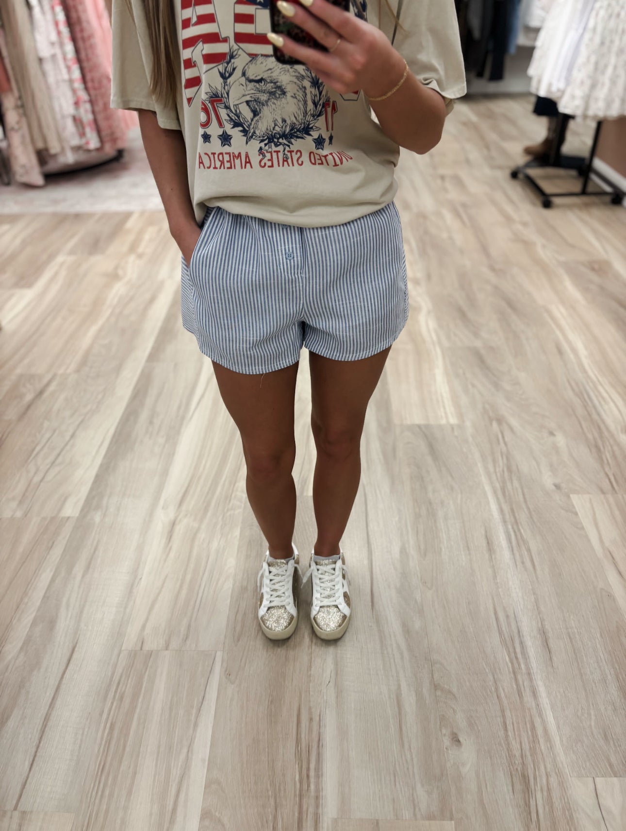 Babe Blue Boxy Shorts