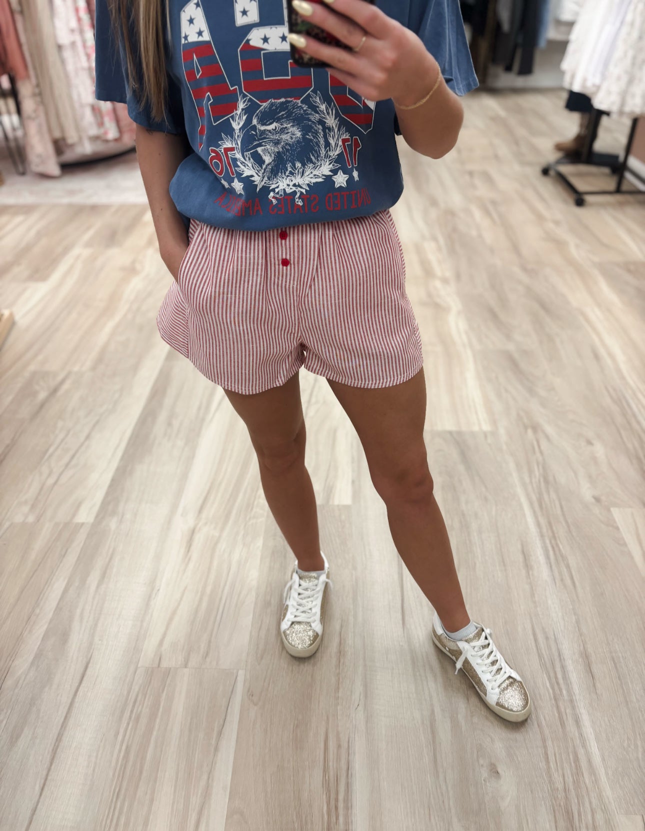 Colby Red Striped Shorts