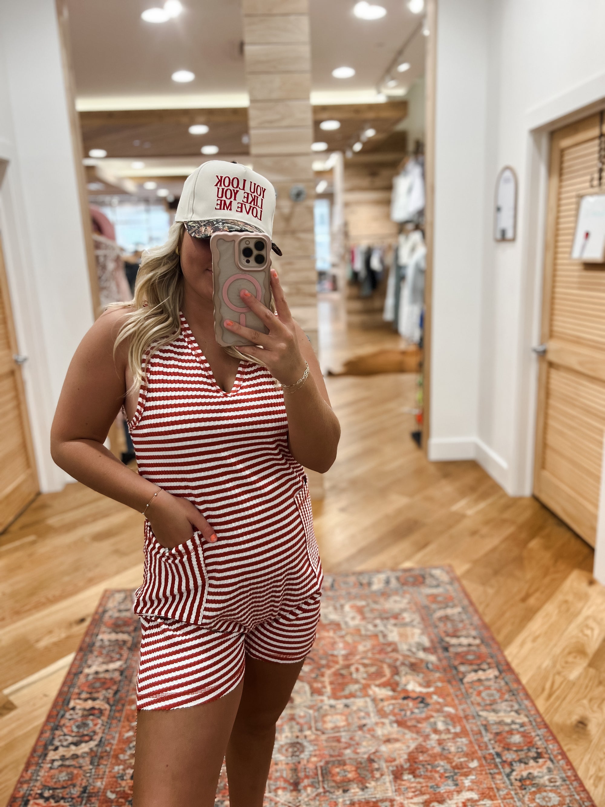 V-Neck Red Stripped Jumper
