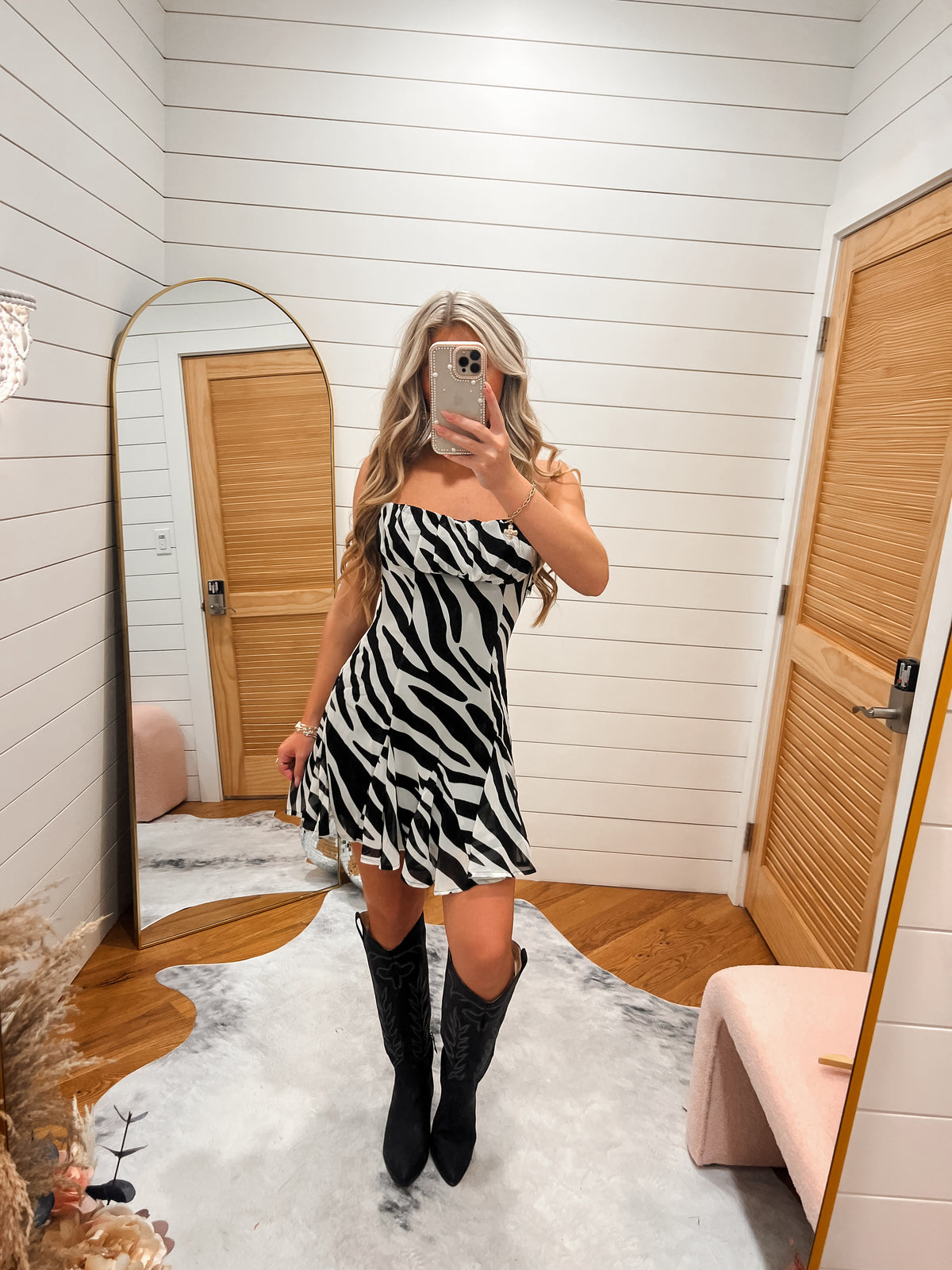 Zebra Halter Mini Dress