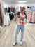 Cheetah and Cherries Vintage Bone Cropped Tee