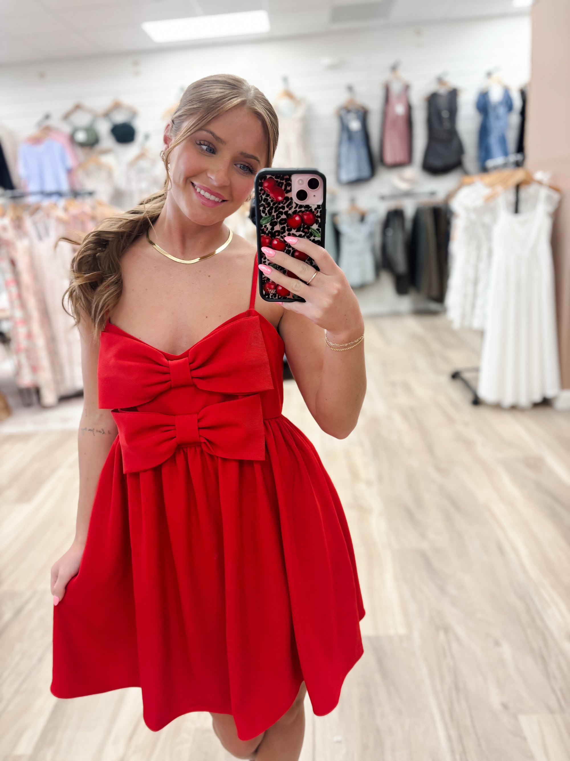 Libby Bow Red Dress