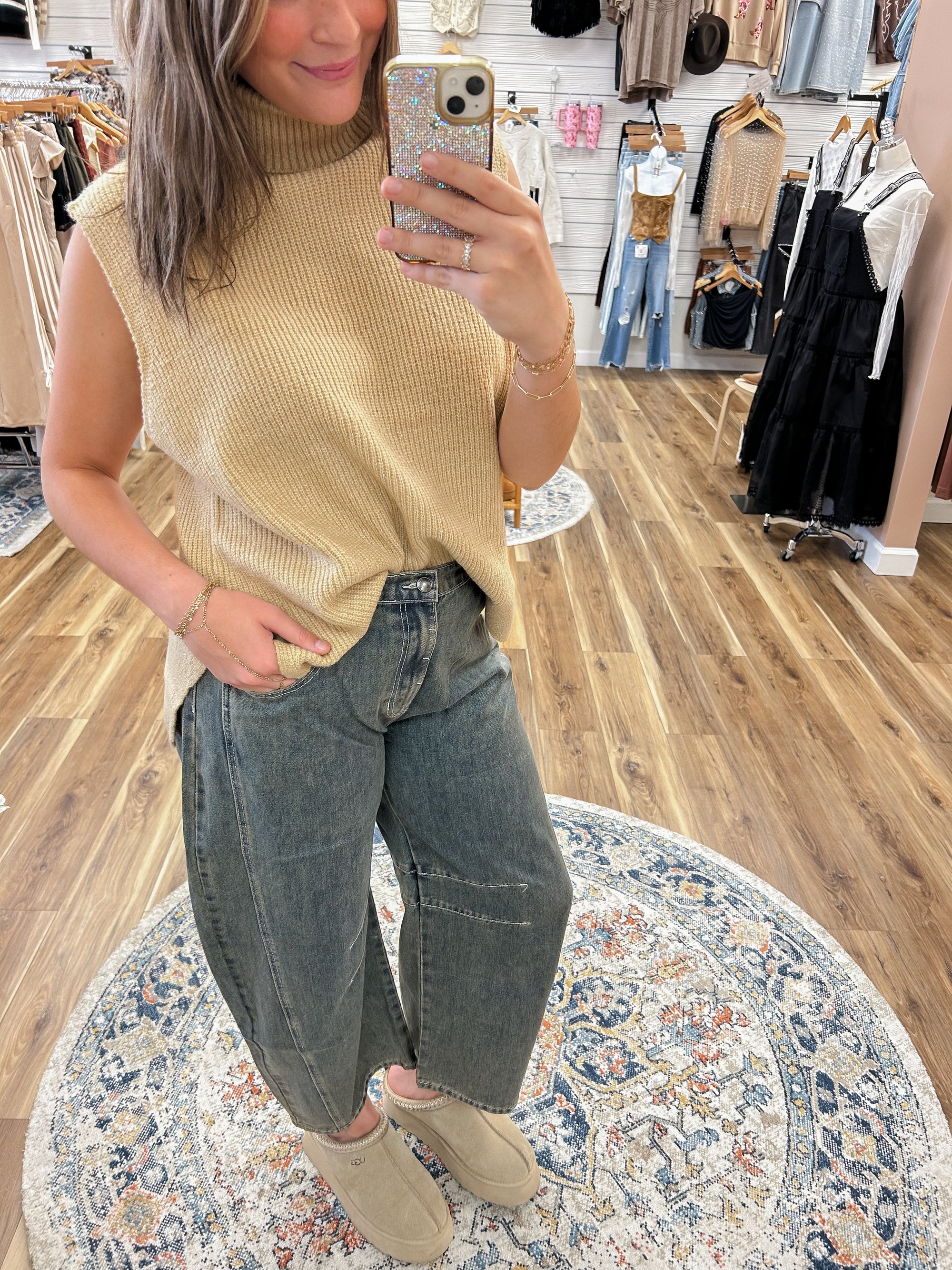 L Elise Barrel Baggy Jeans