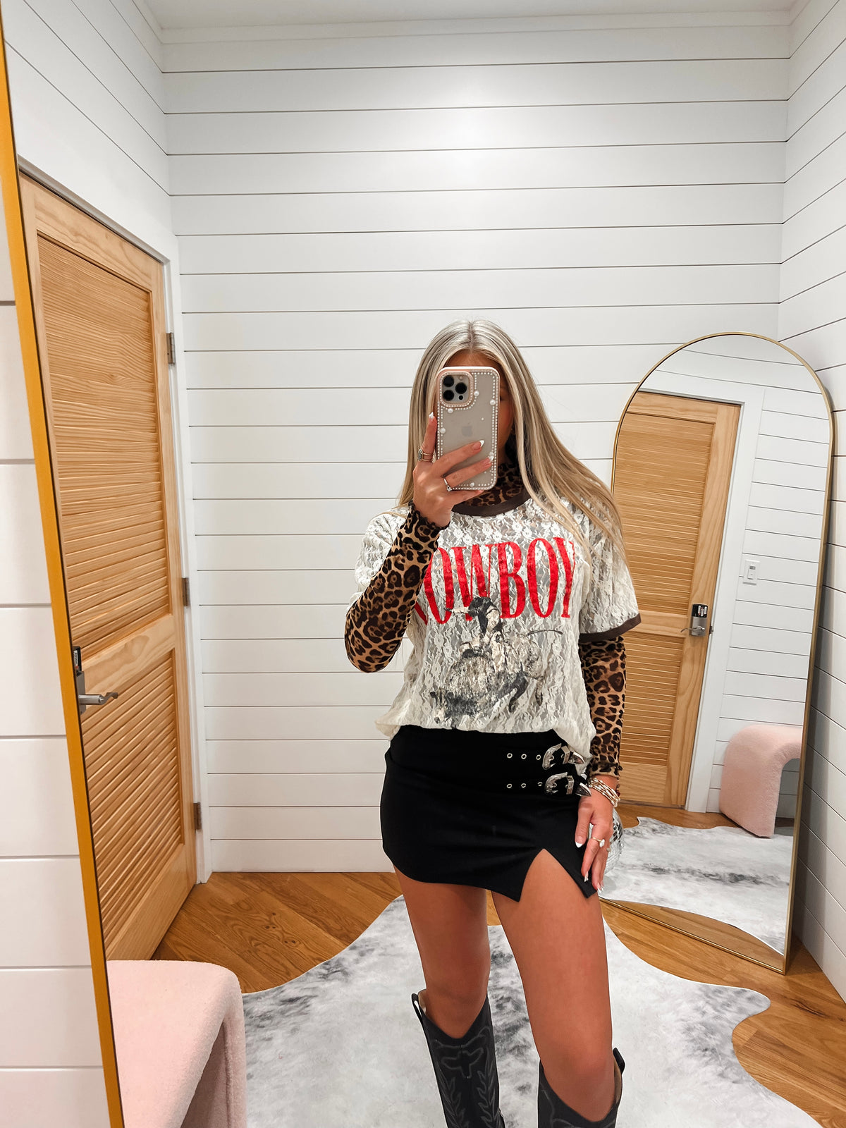 Bone Cowboy Rodeo Western Short Sleeve Graphic Tee