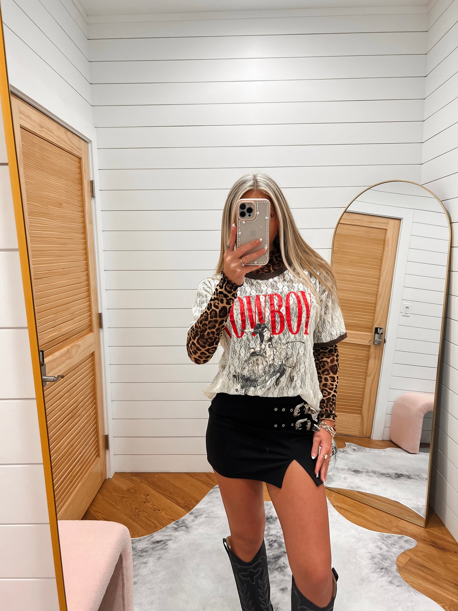 Bone Cowboy Rodeo Western Short Sleeve Graphic Tee