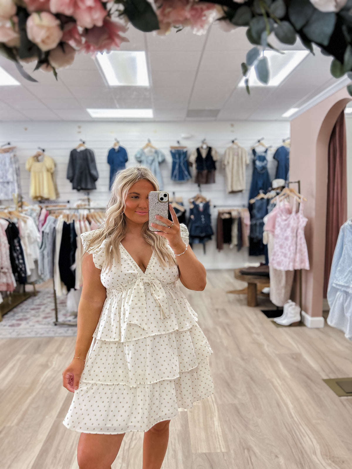 Golden Dot Garden Dress