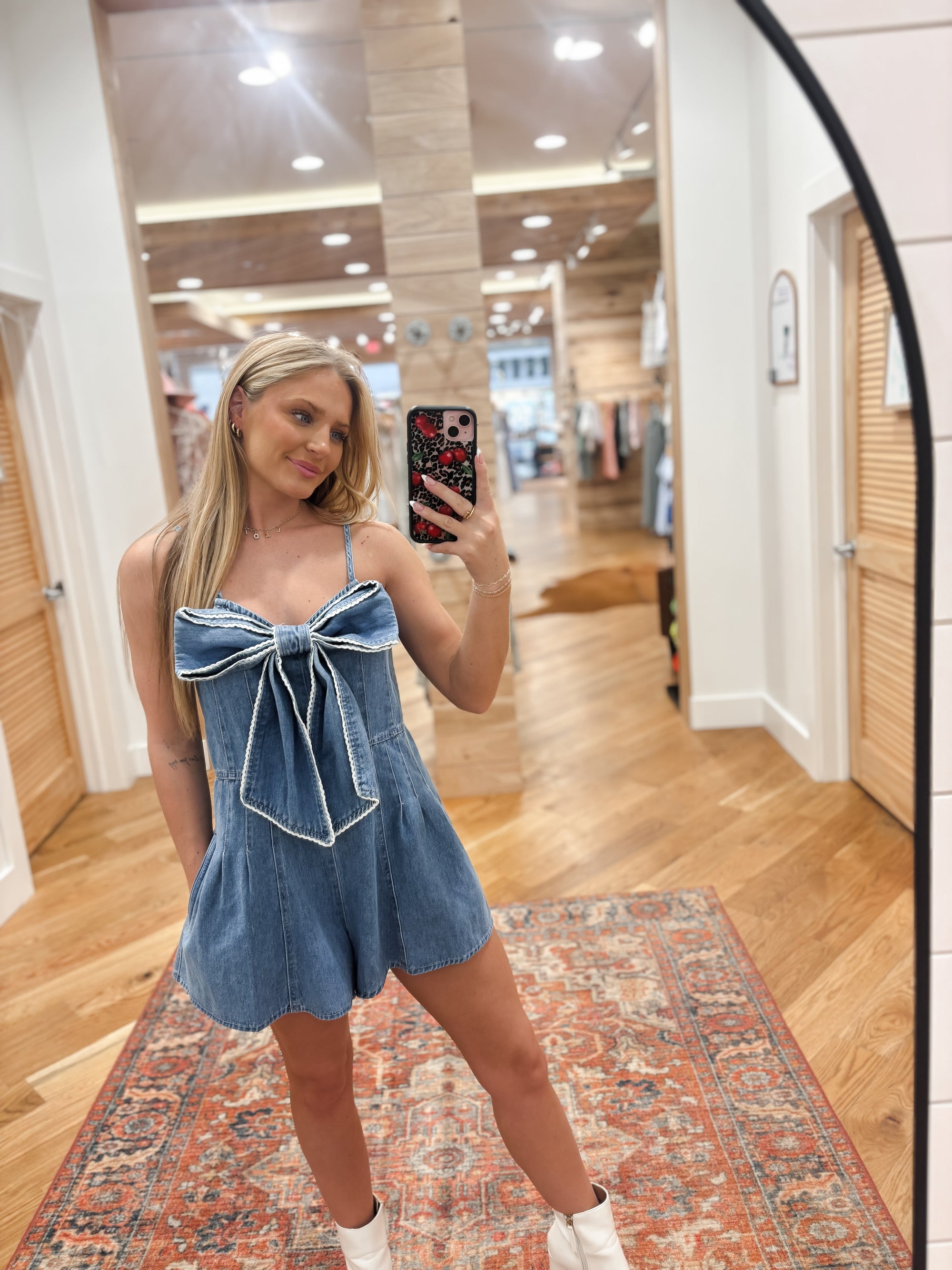 Denim Bow Romper