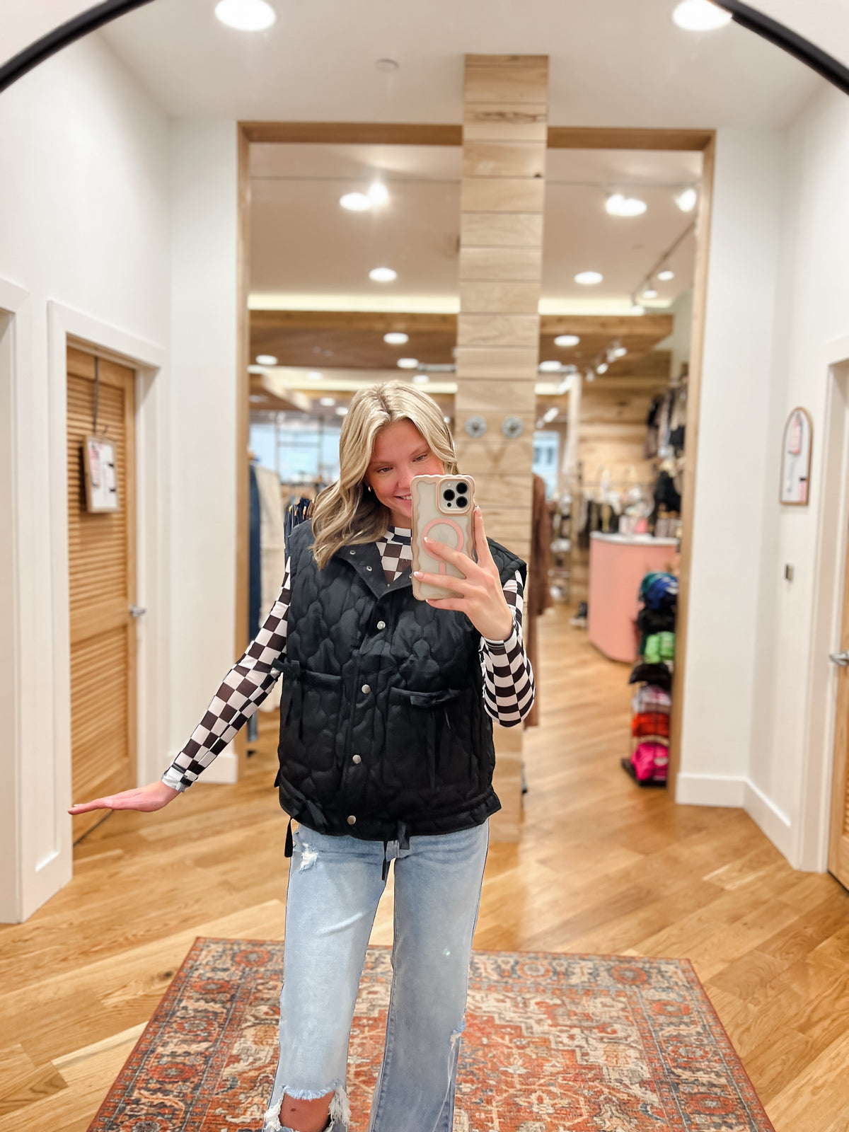 The Aria Black Puffer Vest