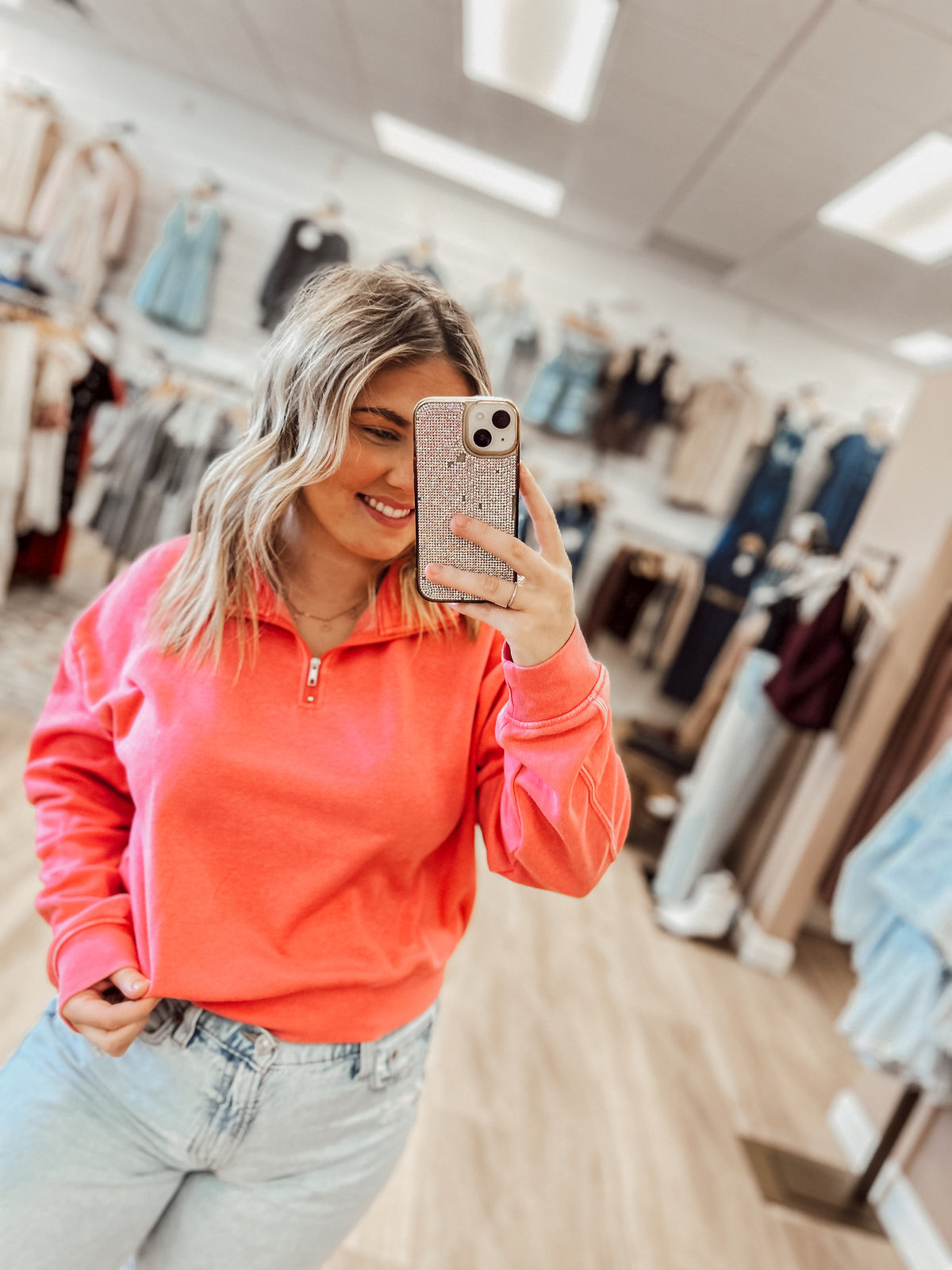 The Pink Half Zip Pullover