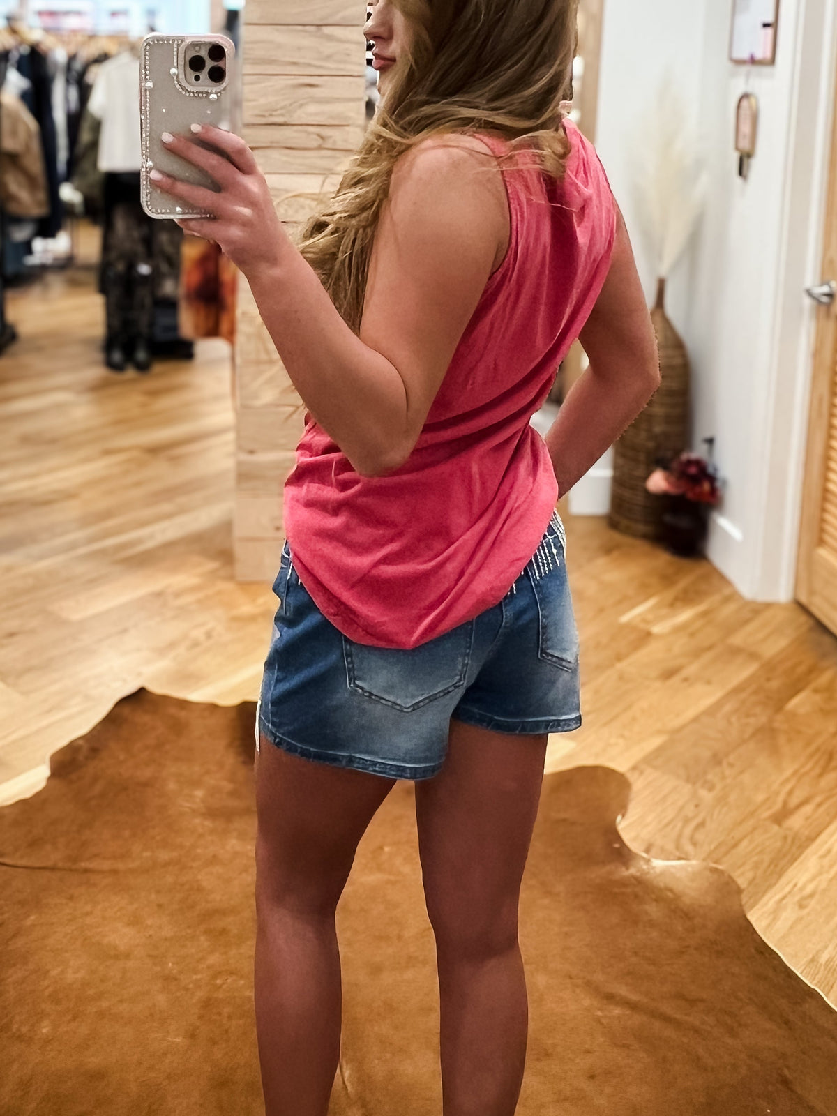 Lone Star Fringe Denim Shorts