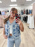 Western Indigo Denim Embroidered Vest