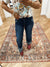 Miu Cuff Up Wide Leg Dark Jeans