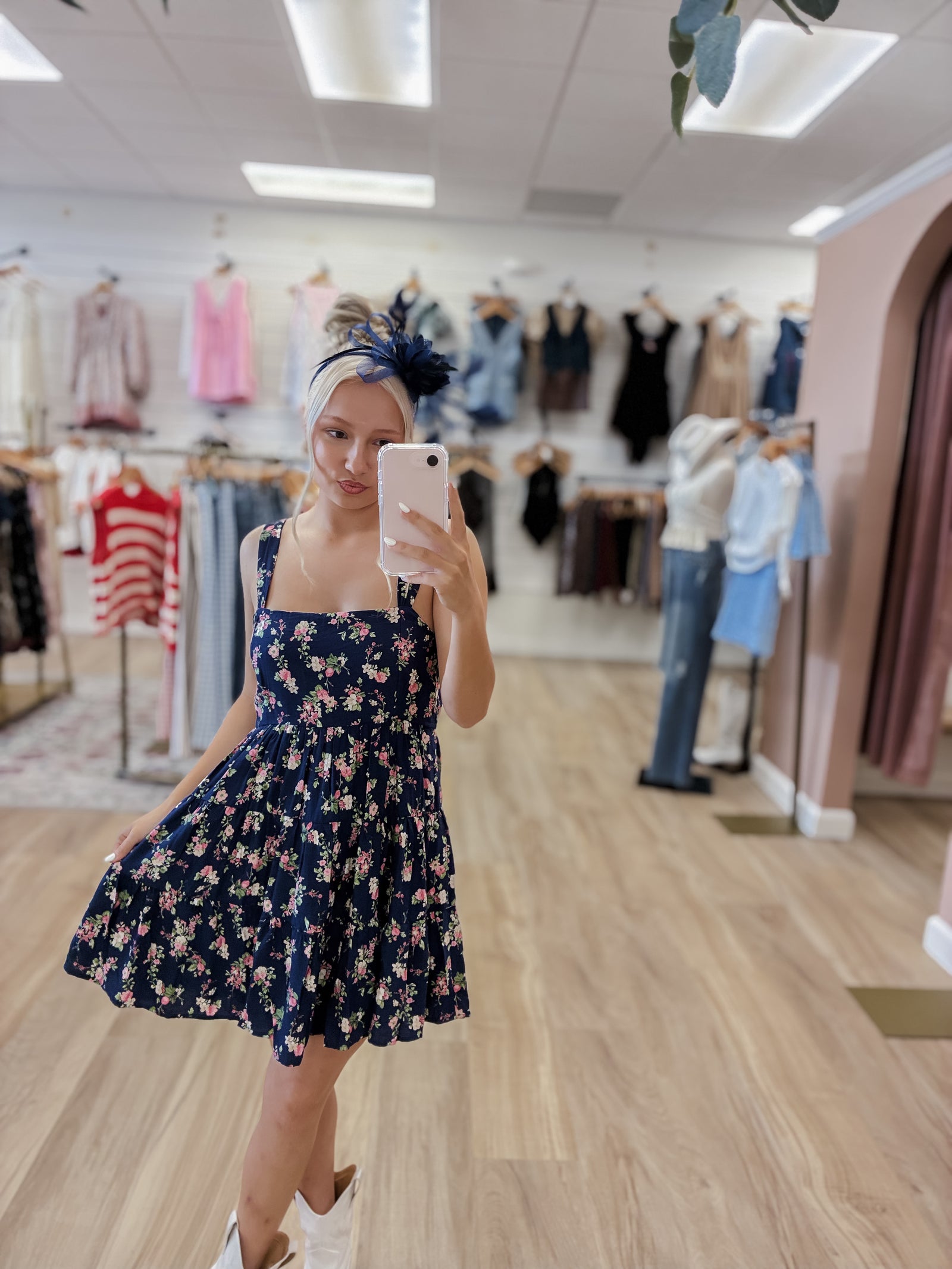 Derby Lily Fascinator Navy
