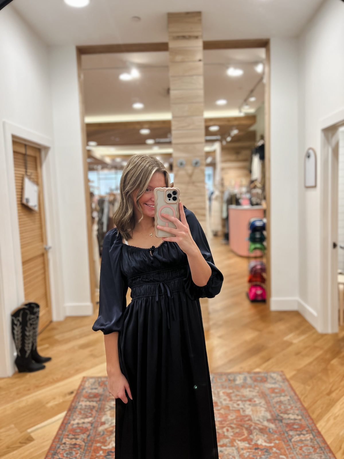 Celeste Navy Midi Dress