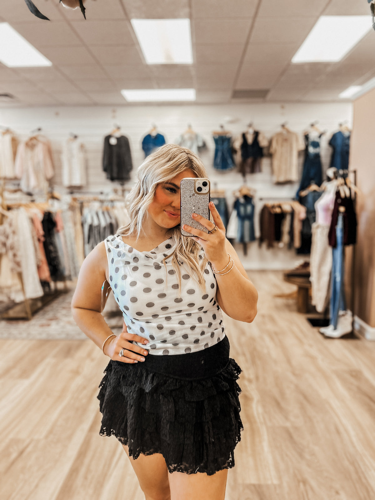 White Polka Dot Date Night