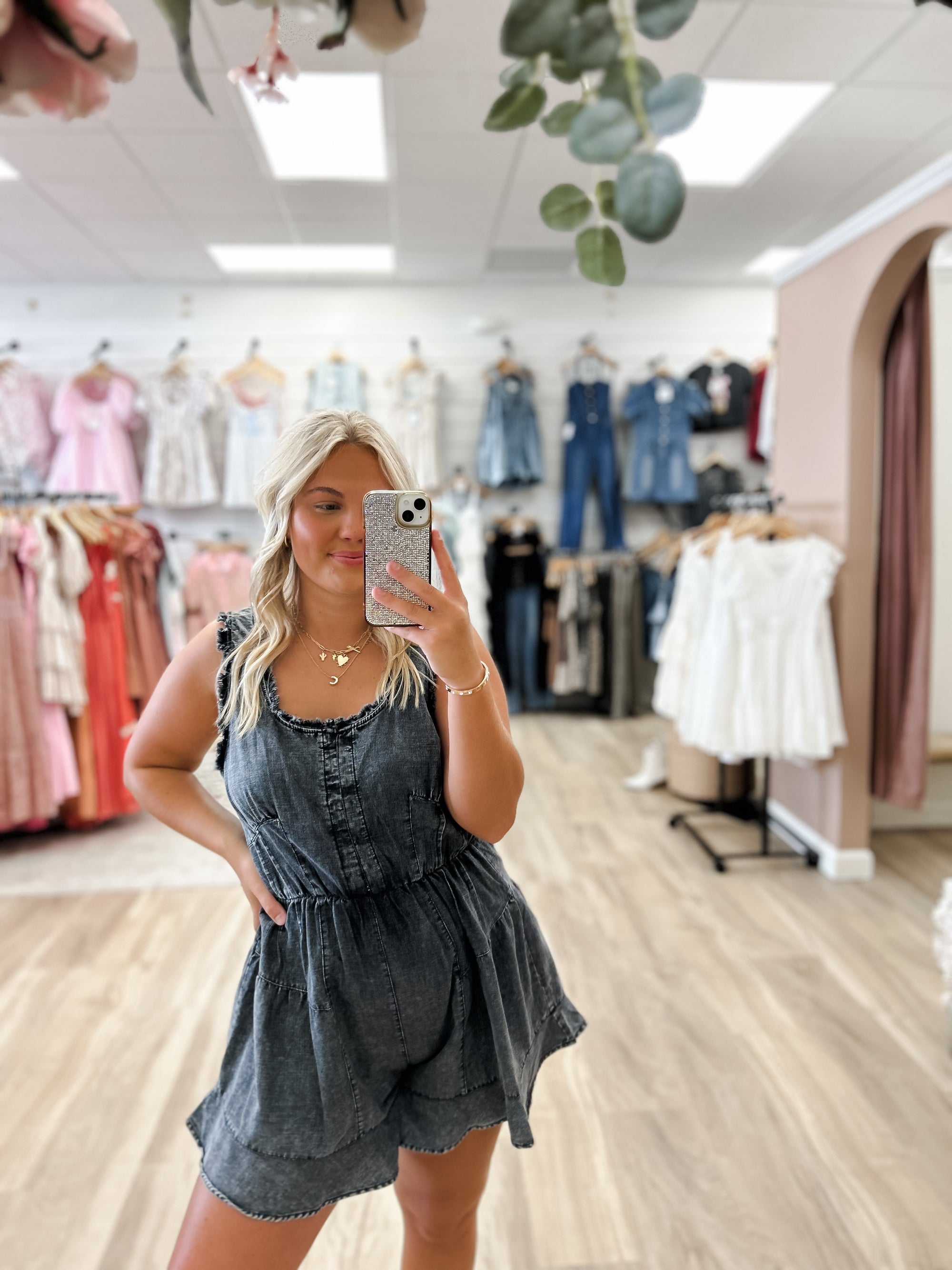 Colorado Black Denim Romper