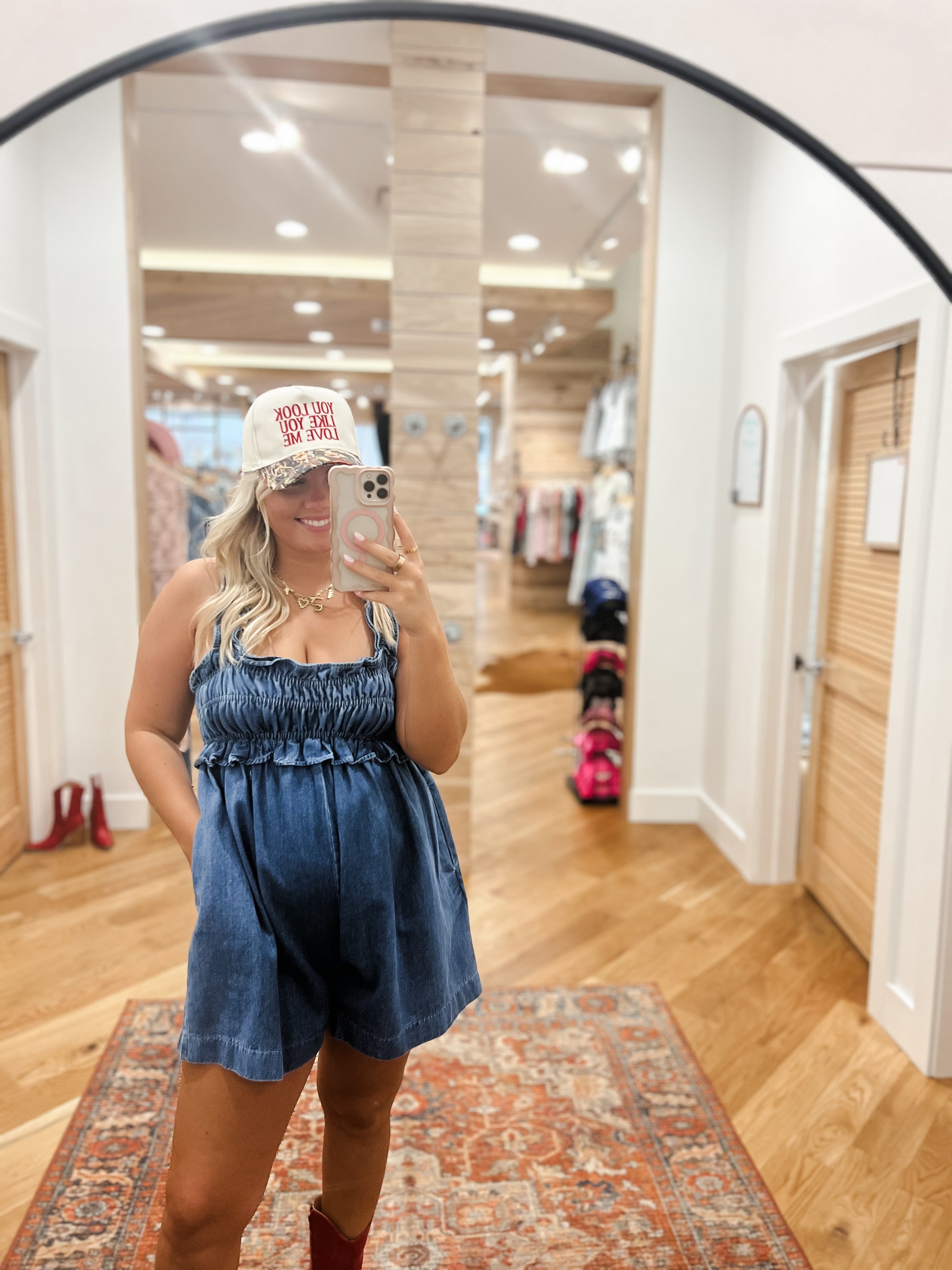 Ruffle Denim Romper