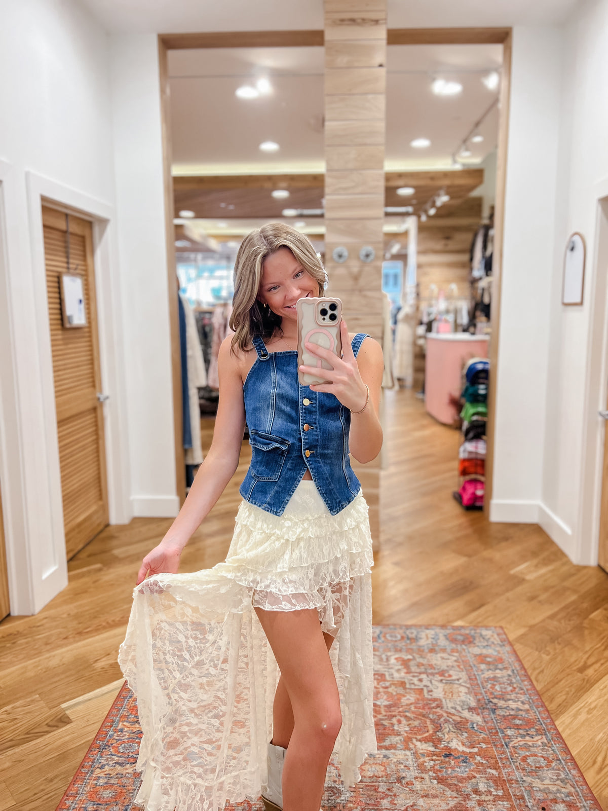 Lace Tiered Maxi Skirt