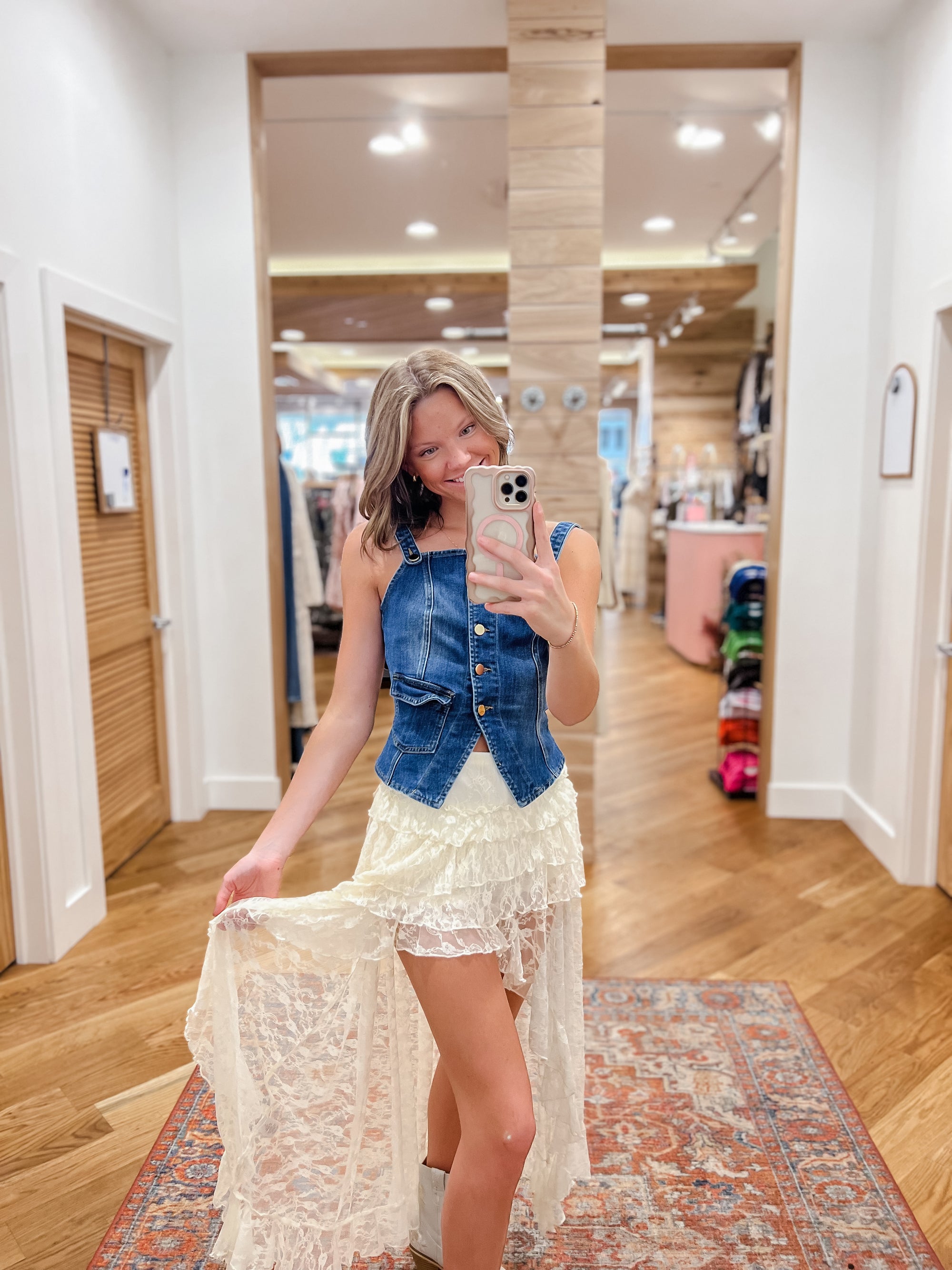 Lace Tiered Maxi Skirt