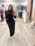 Ella Black Satin Midi Skirt