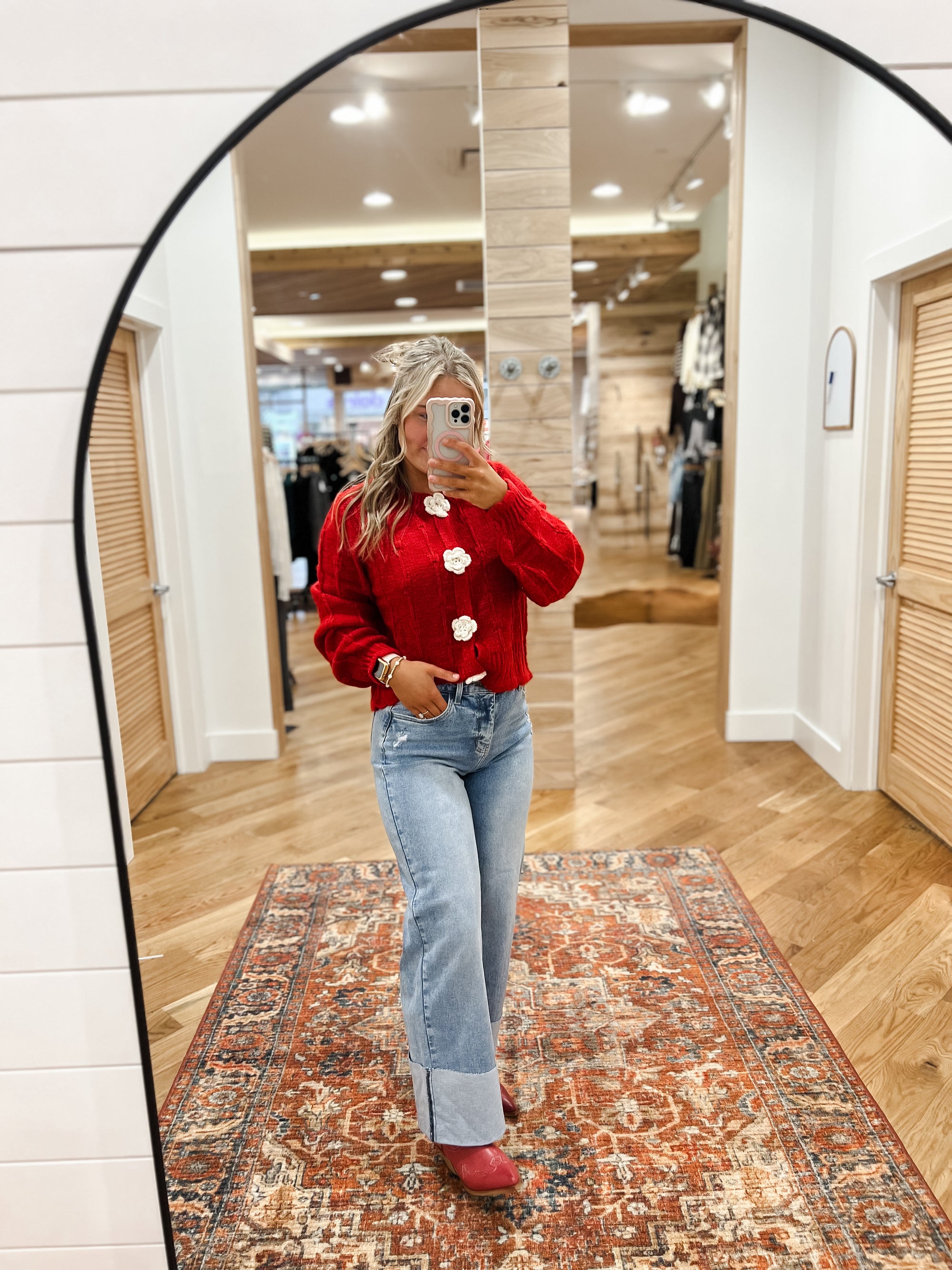 Miu Cuff Up Wide Leg Medium Jeans