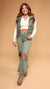 V Army Green 90’s Vintage Crop Flare Jeans