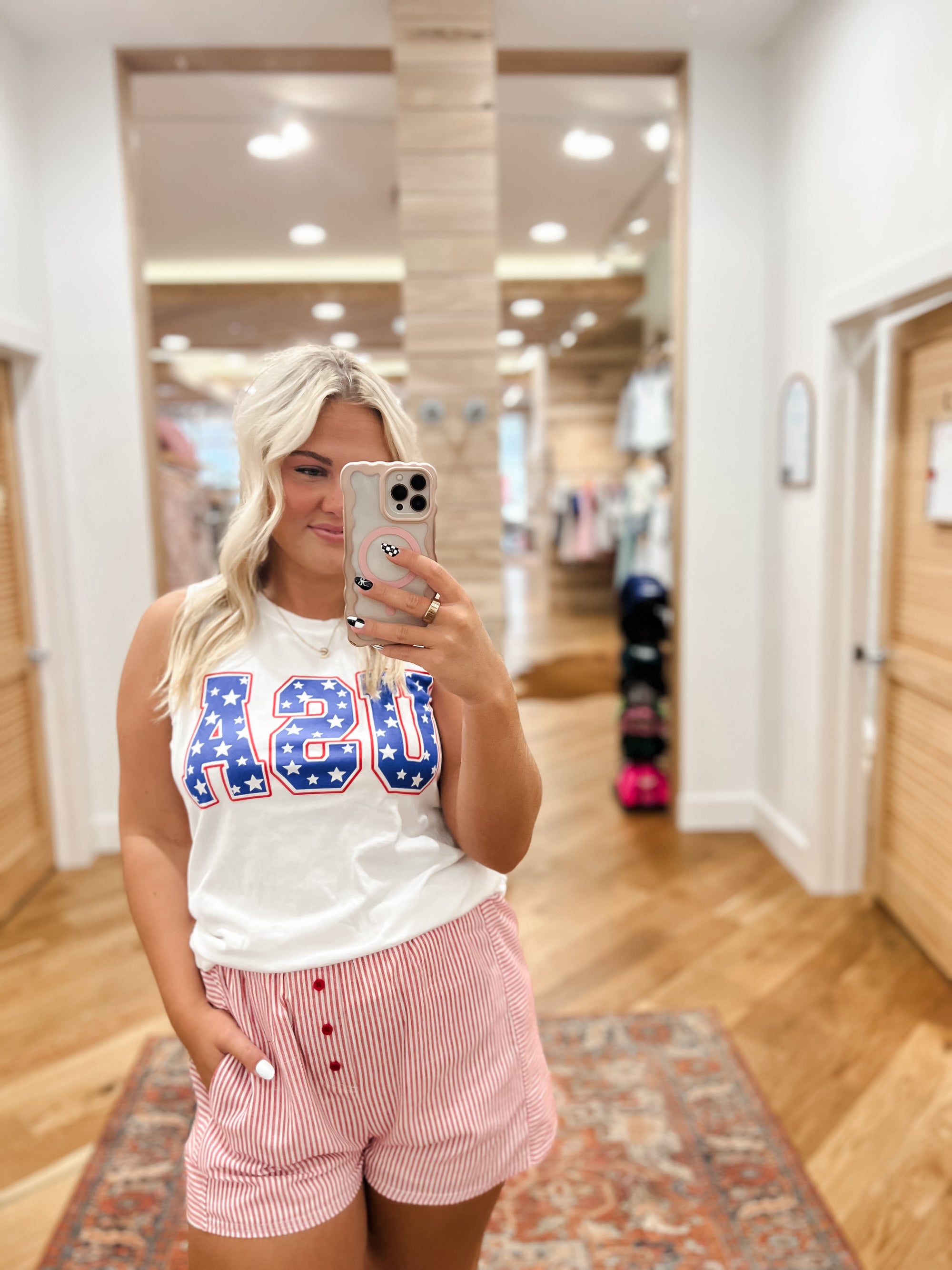USA Graphic White Tank Top