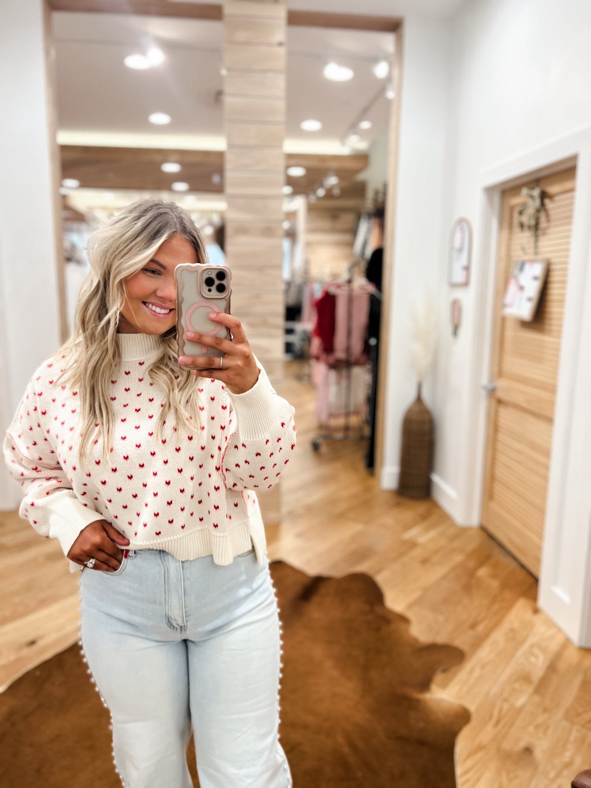 Blushing Hearts Sweater