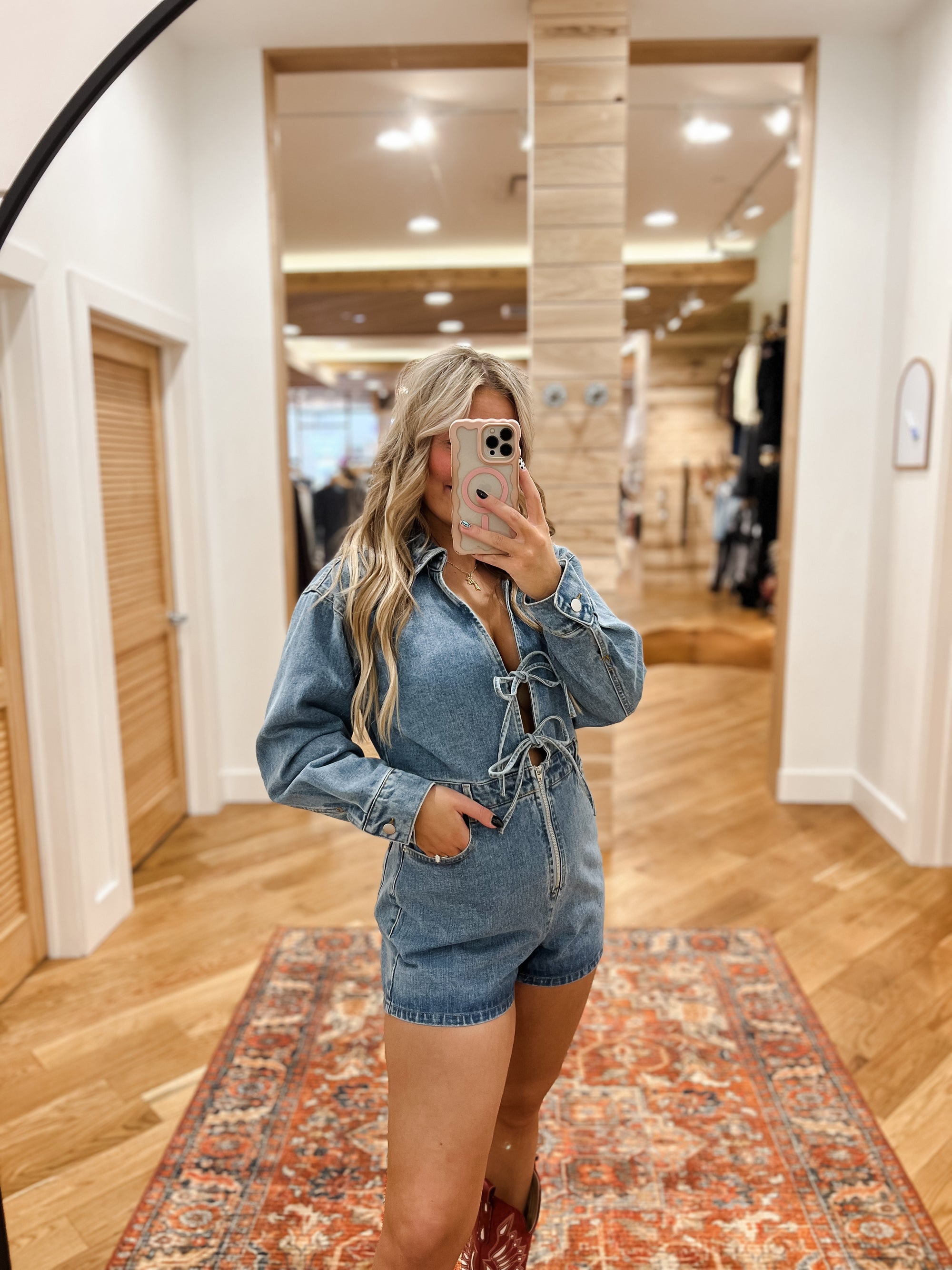 Tied and True Denim Romper