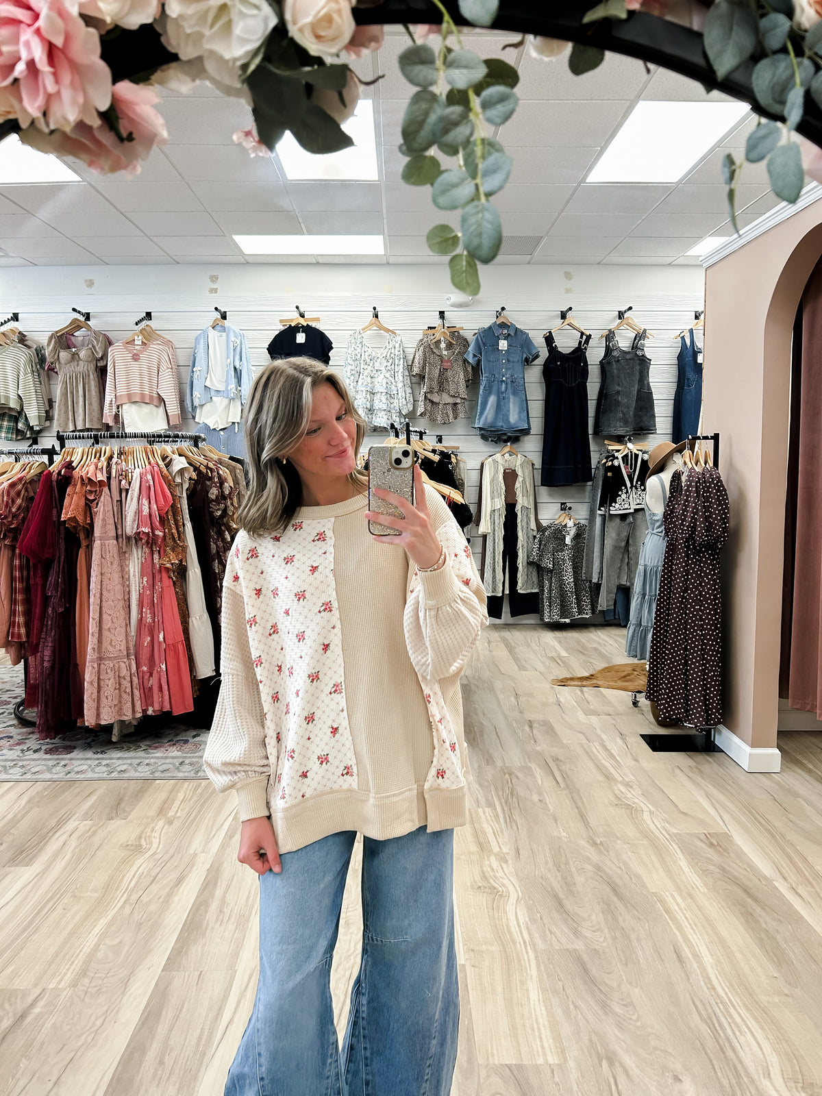 Everly Floral Print Pullover