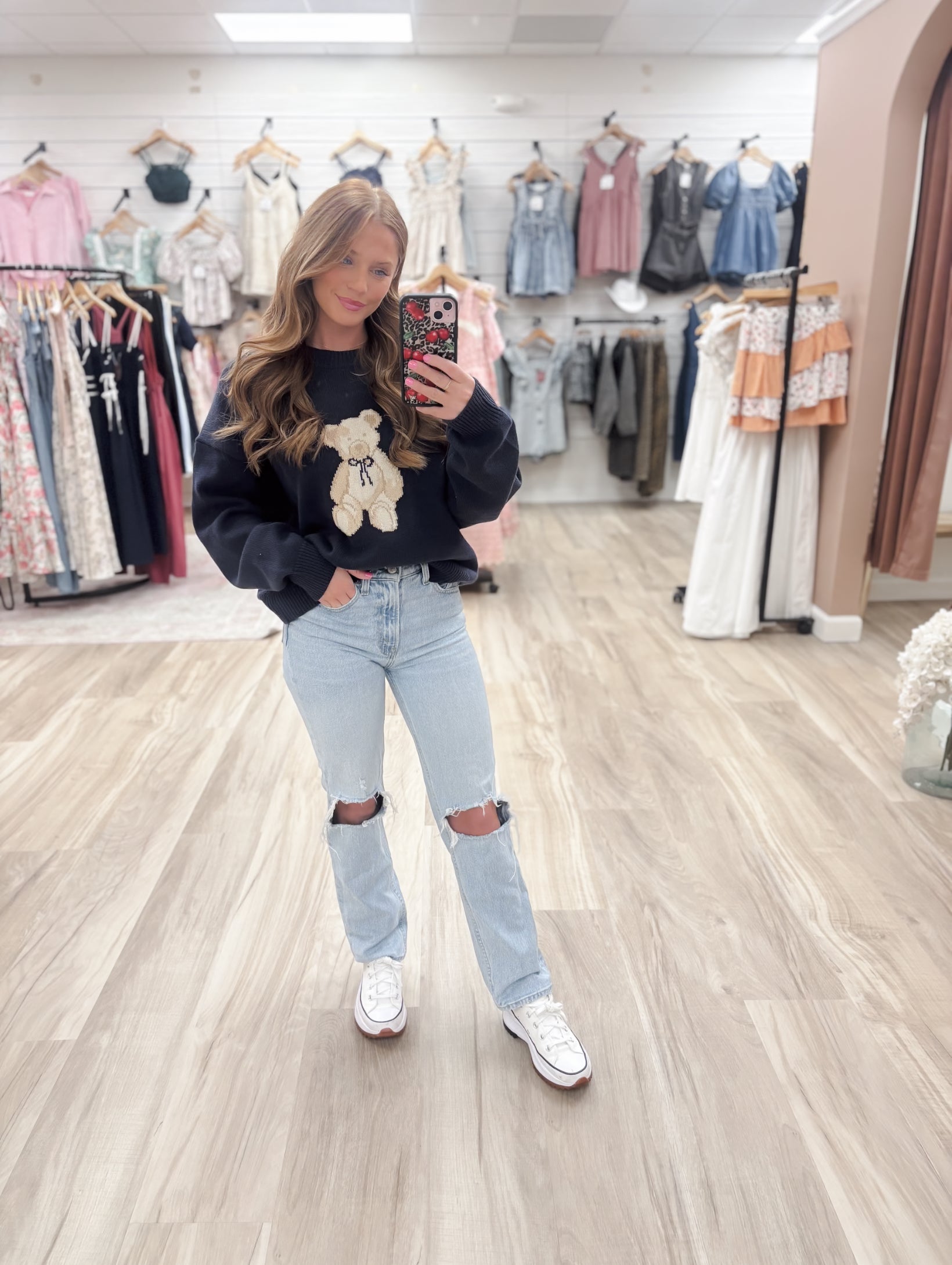 Teddy Love Navy Pullover