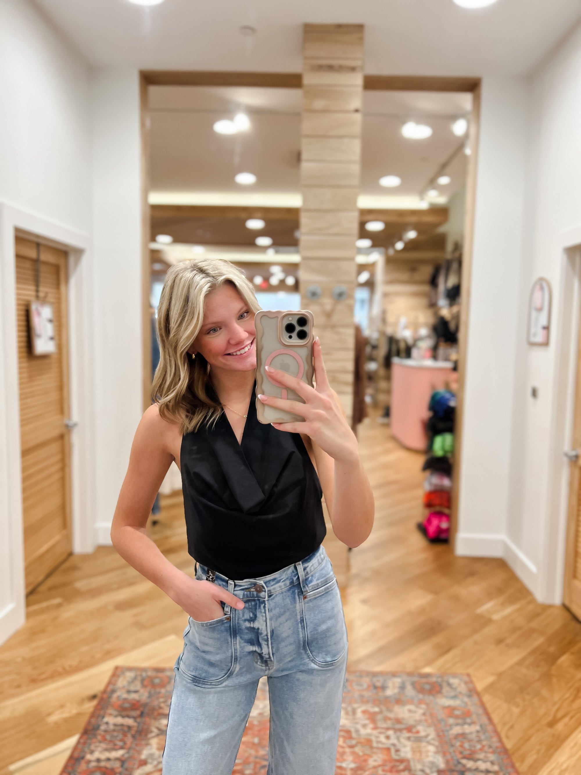 City Lights Black Halter Top