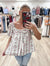 Floral Puff Sleeve Pink Blouse