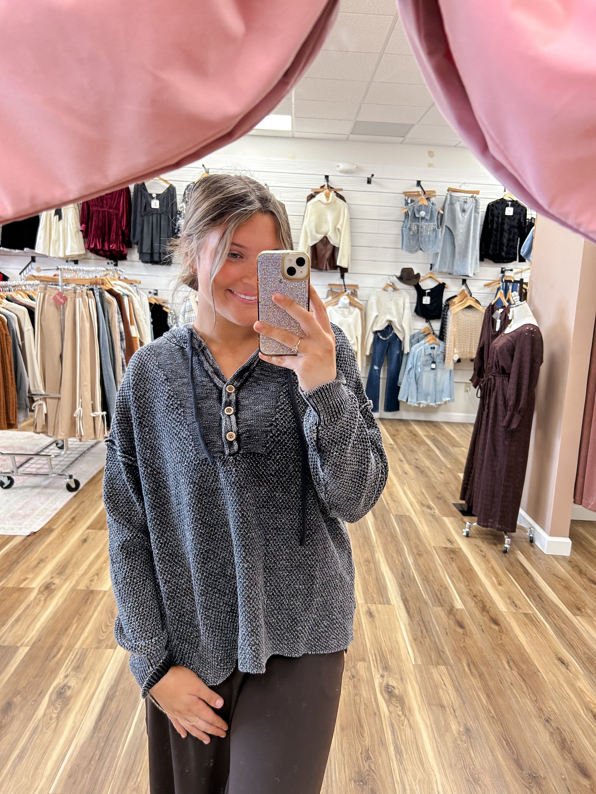 Maggie Black Sweater Hoodie