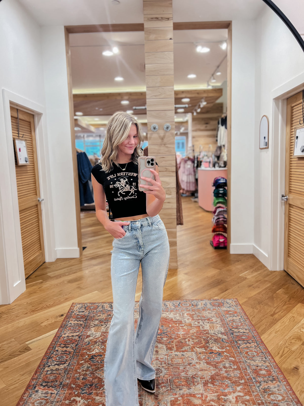 Miu Light Rhinestone Jeans