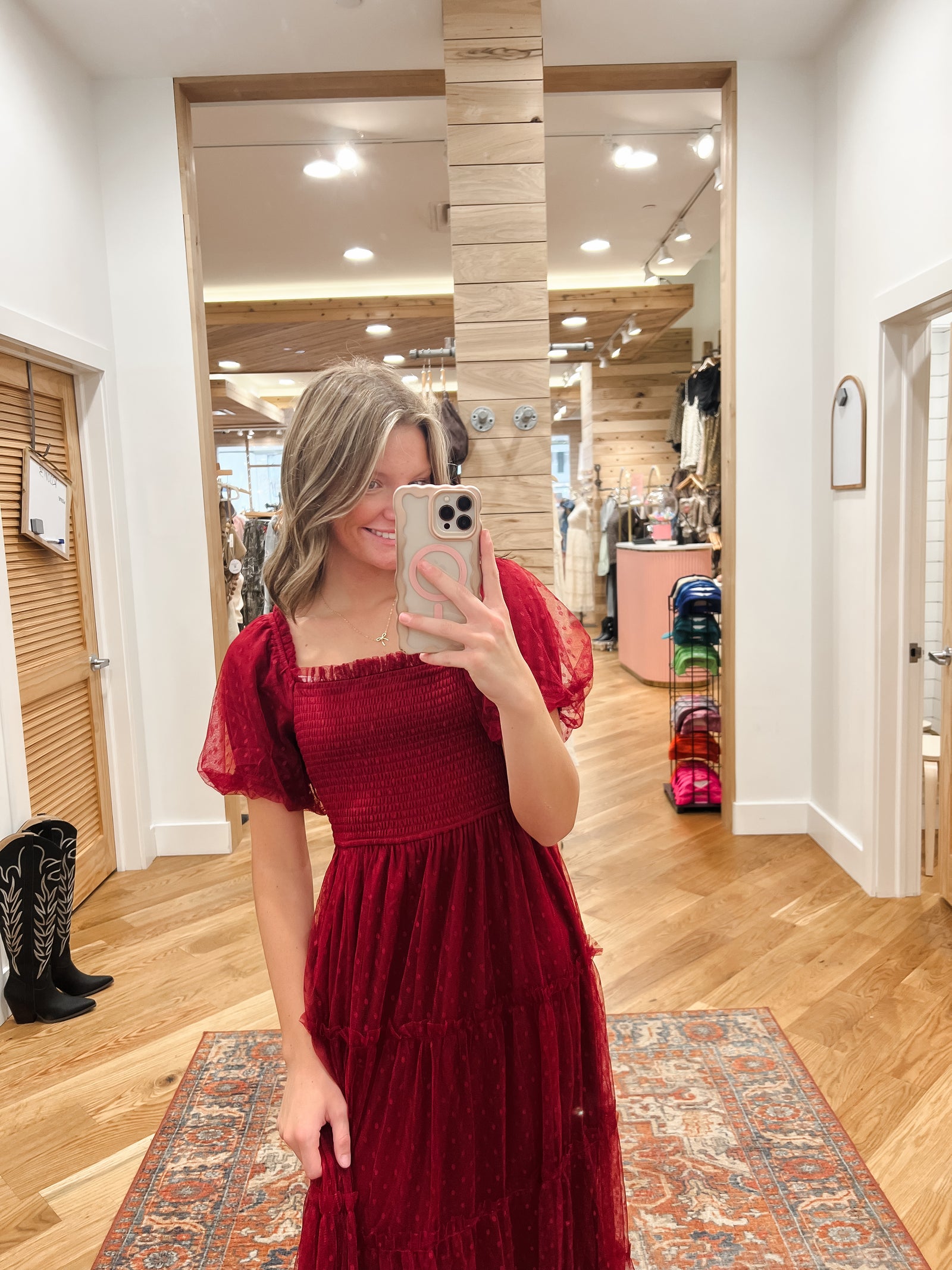 The Camilla Red Midi Dress
