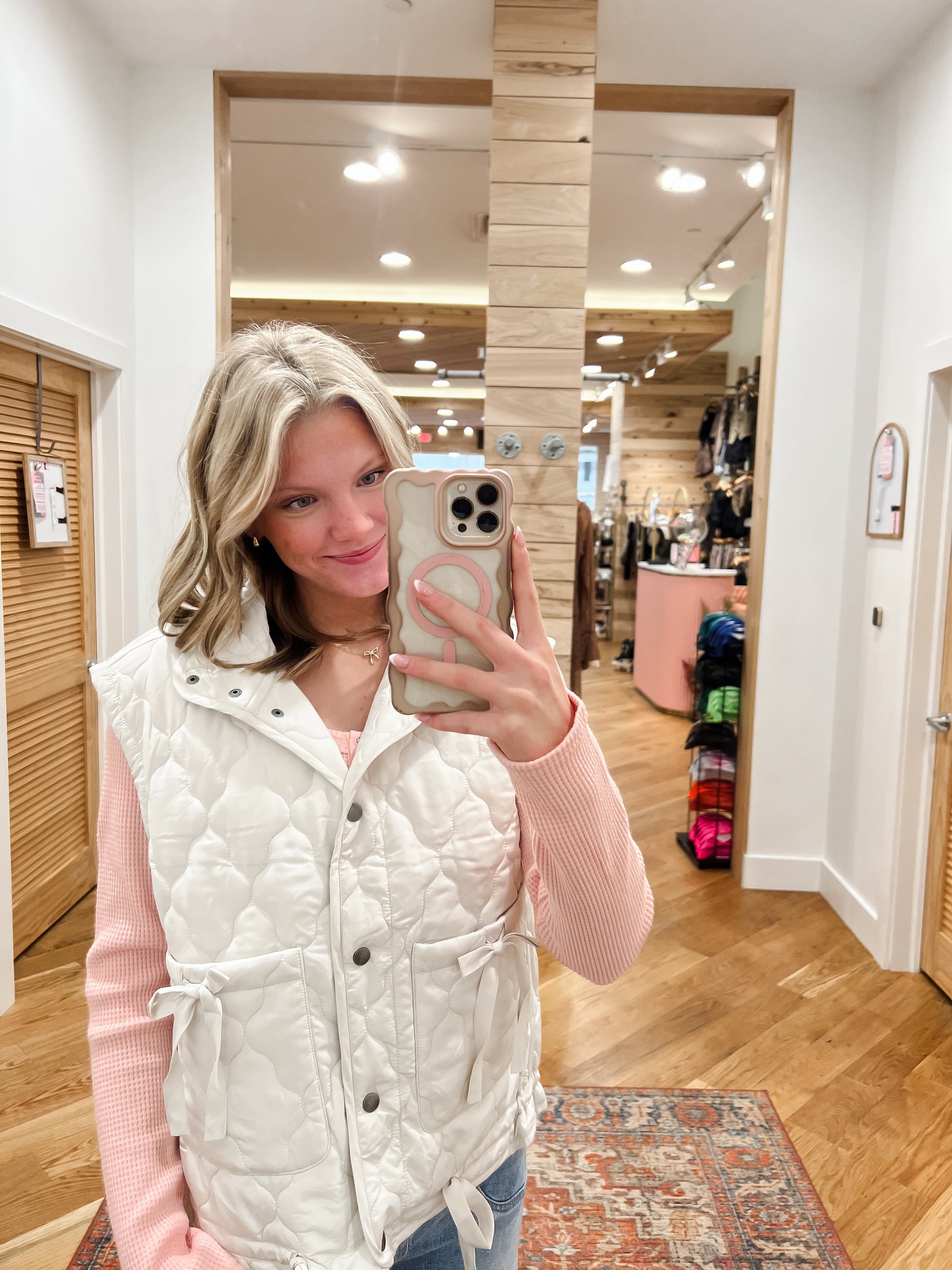 The Aria Champagne Puffer Vest