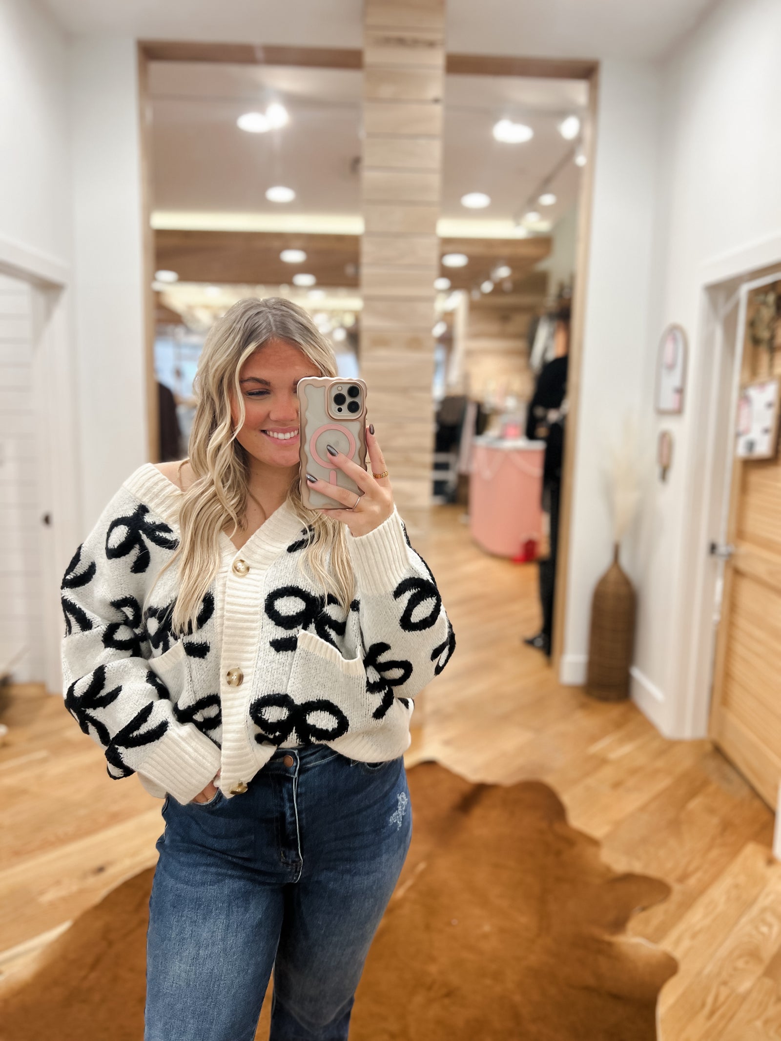 Winter Wishes Bow Cardigan