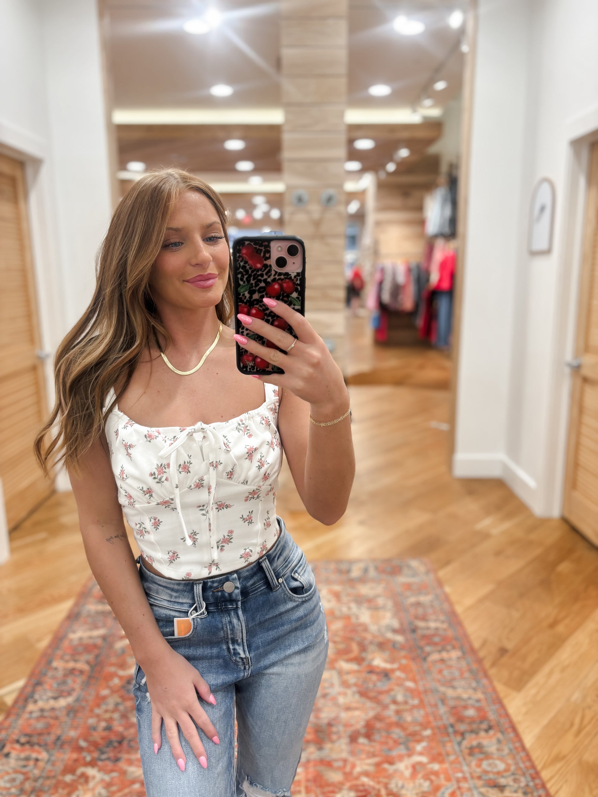 Marty Floral Corset Pink Top